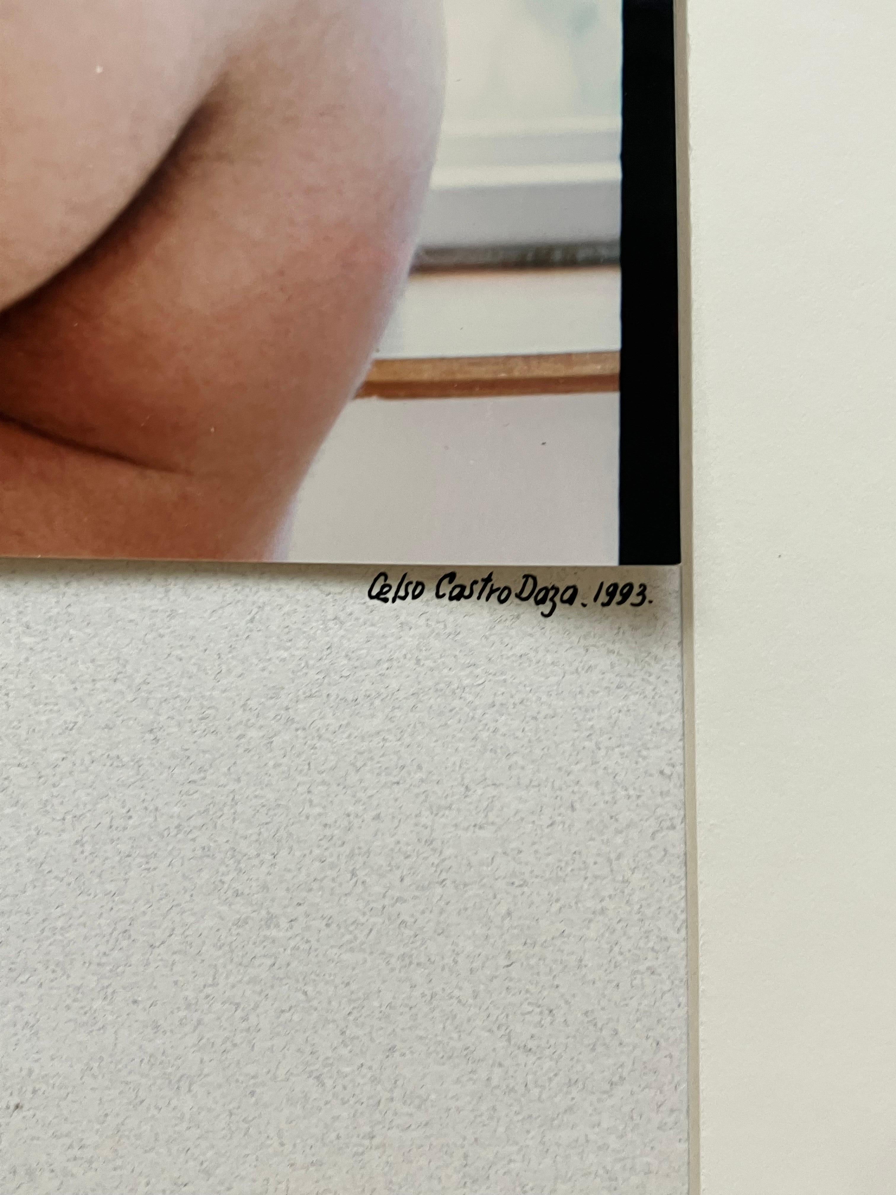 Homenaje a Alejandro Obregón. Aus der Serie Guerreros. Fotocollage (Beige), Nude Photograph, von Celso José Castro Daza