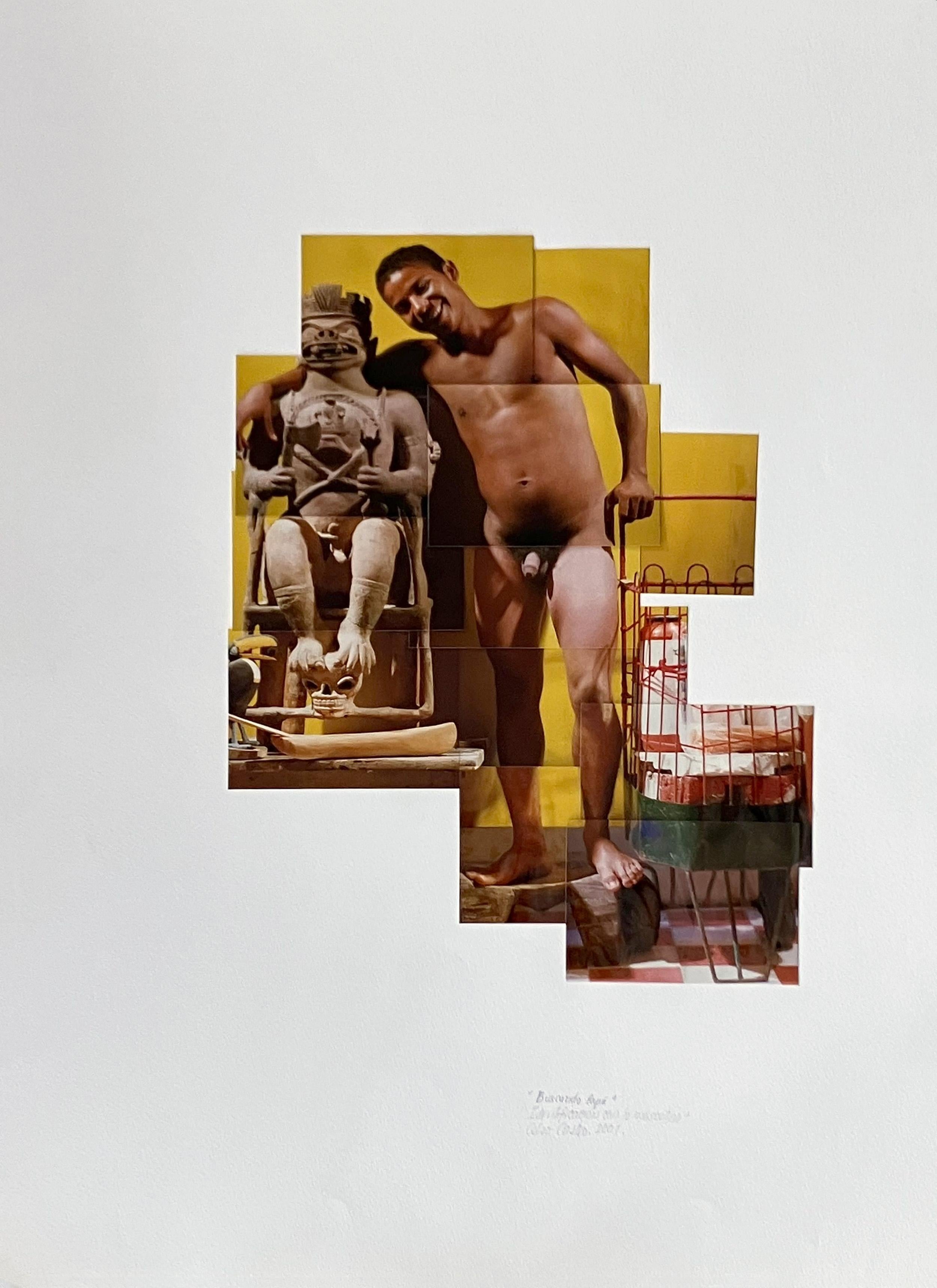 Celso José Castro Daza Nude Photograph – Identificación con lo Masculino. Aus der Serie Buscando Papá. Fotocollage