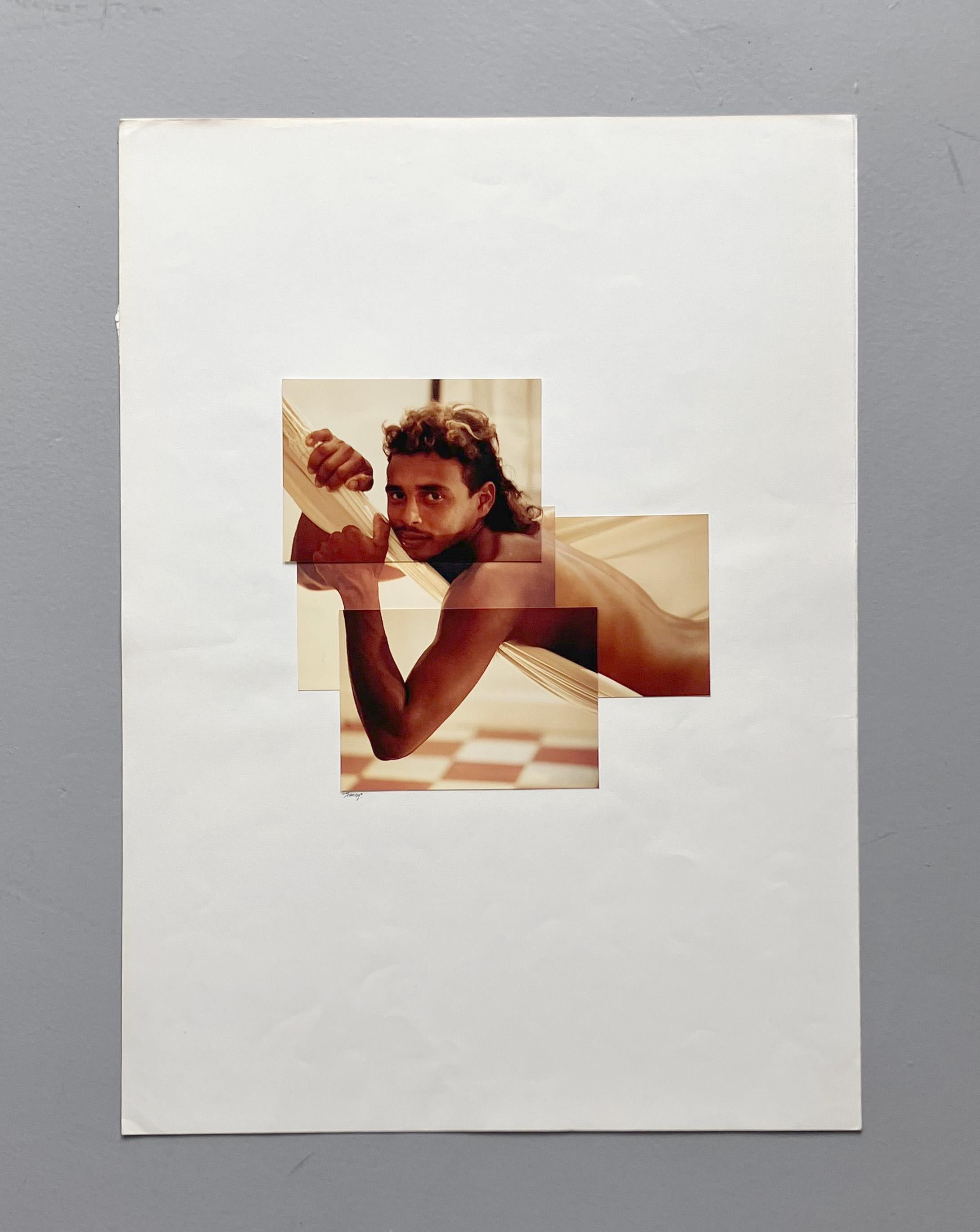 Jhonny Diptychon. Aus der Serie Guerreros. Fotocollage (Braun), Color Photograph, von Celso José Castro Daza