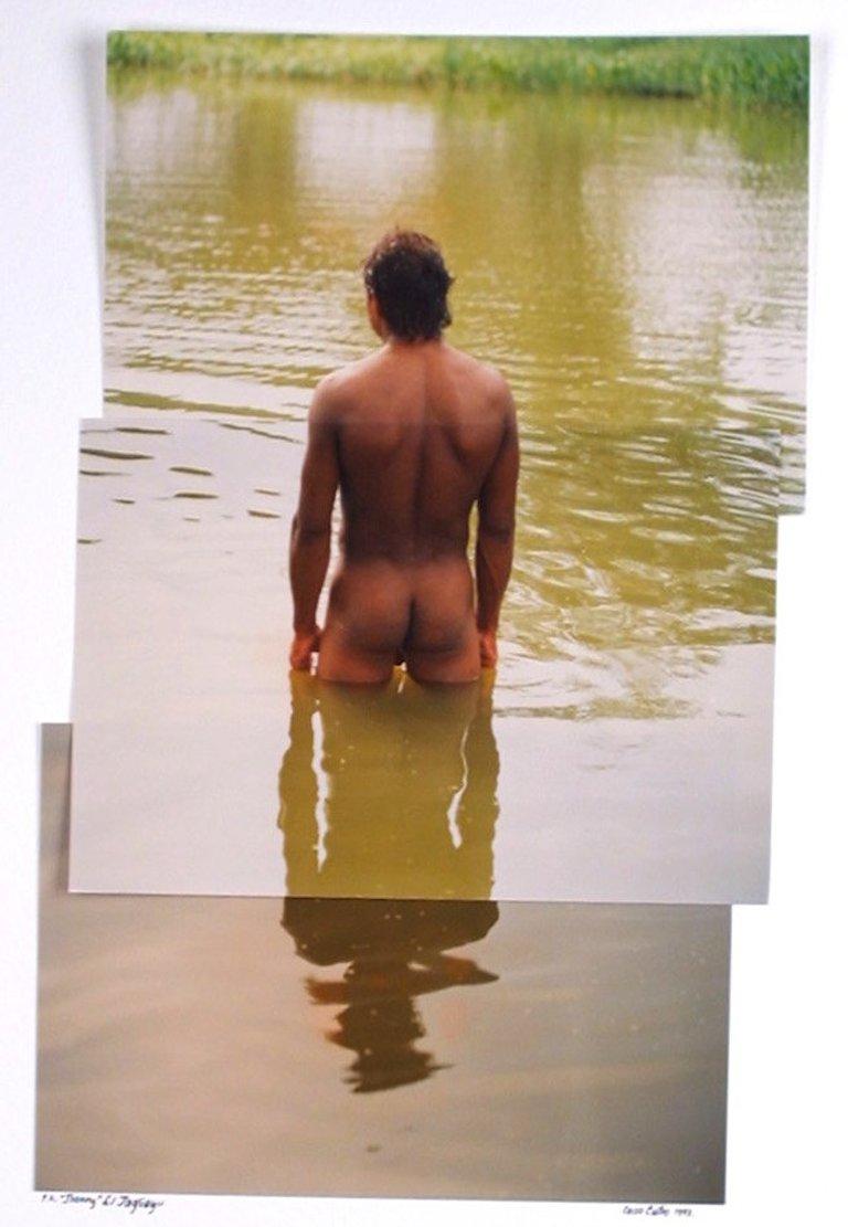 Johnny Identidad, collage de photos de nus. De la série Machos Herencia y Raíces  - Marron Nude Photograph par Celso José Castro Daza