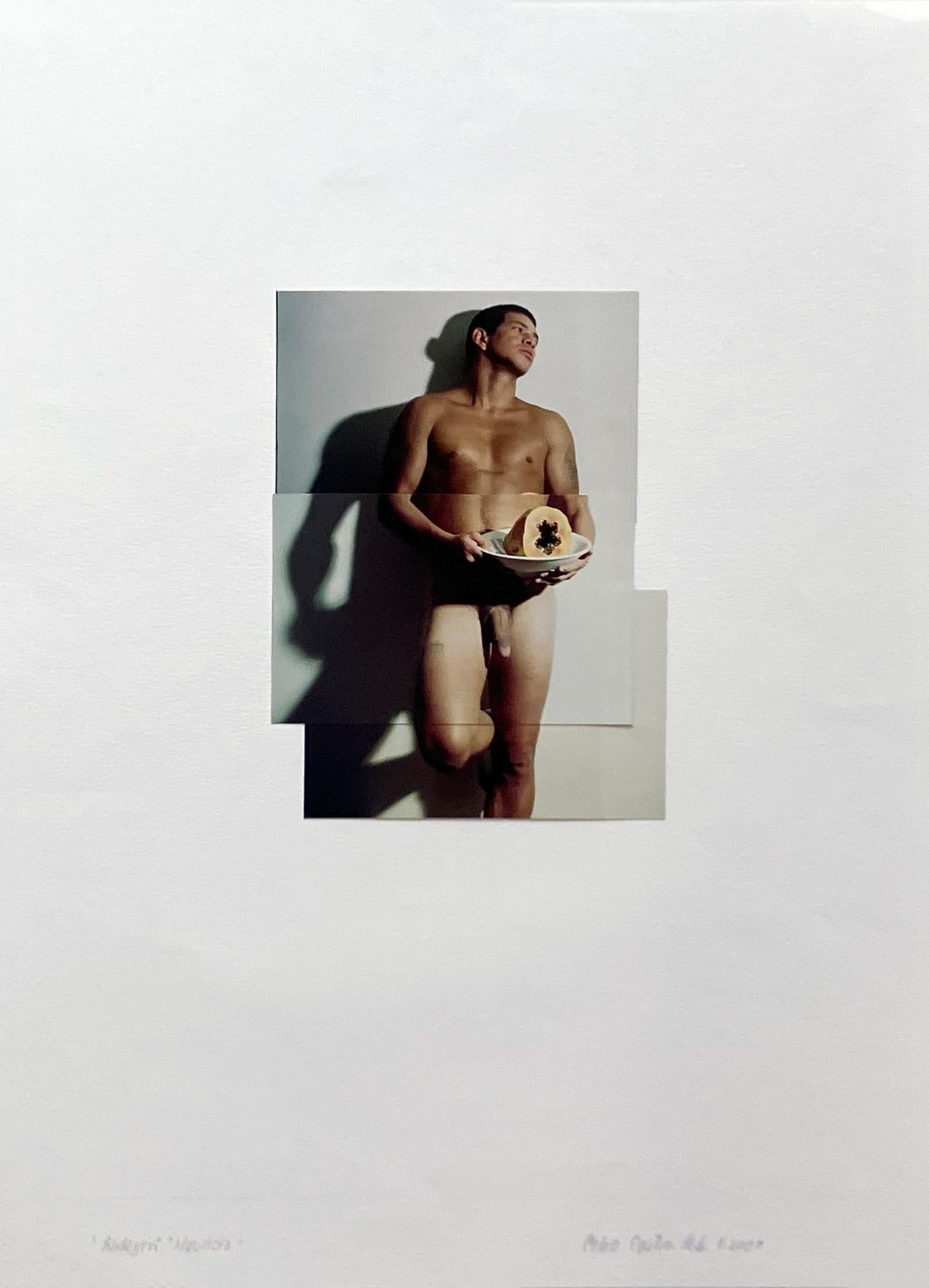 Bodegon Mauricio Feb 1 Diptychon, 2000 von Celso José Castro Daza
Aus der Serie Guerreros
Einzigartige Fotocollage
Gesamtgröße: Blattgröße: 27,5 Zoll. H x 39 in. W
Individuelle Größe: Blattgröße: 27.5 Zoll. H x 19,5 in. W
Ungerahmt

Signiert,