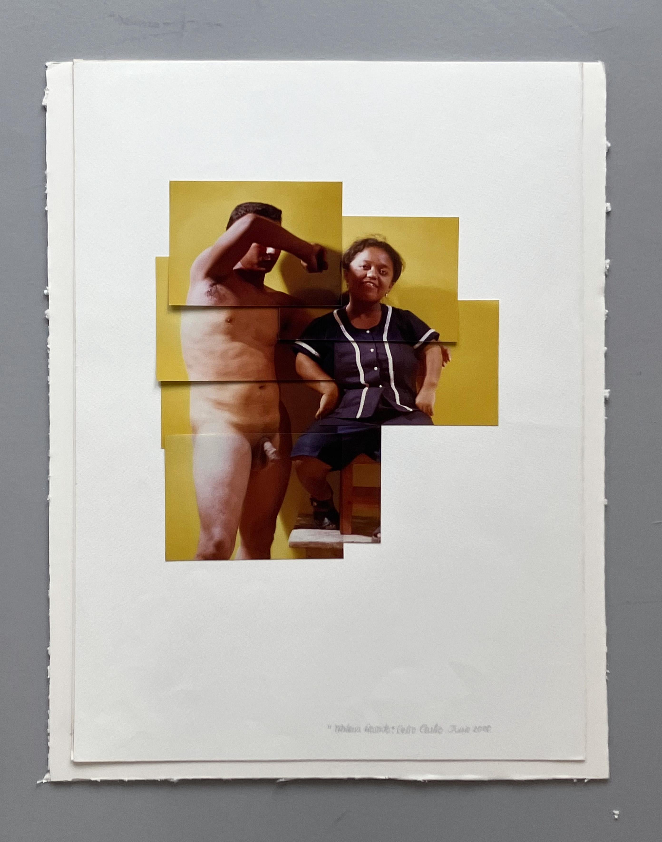 Milena Rosado Junio. Aus der Serie Dysfunctional Family. Fotocollage (Beige), Color Photograph, von Celso José Castro Daza