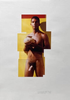 Muchacho con vasija Chimila. From the Series Guerreros. Photomontage