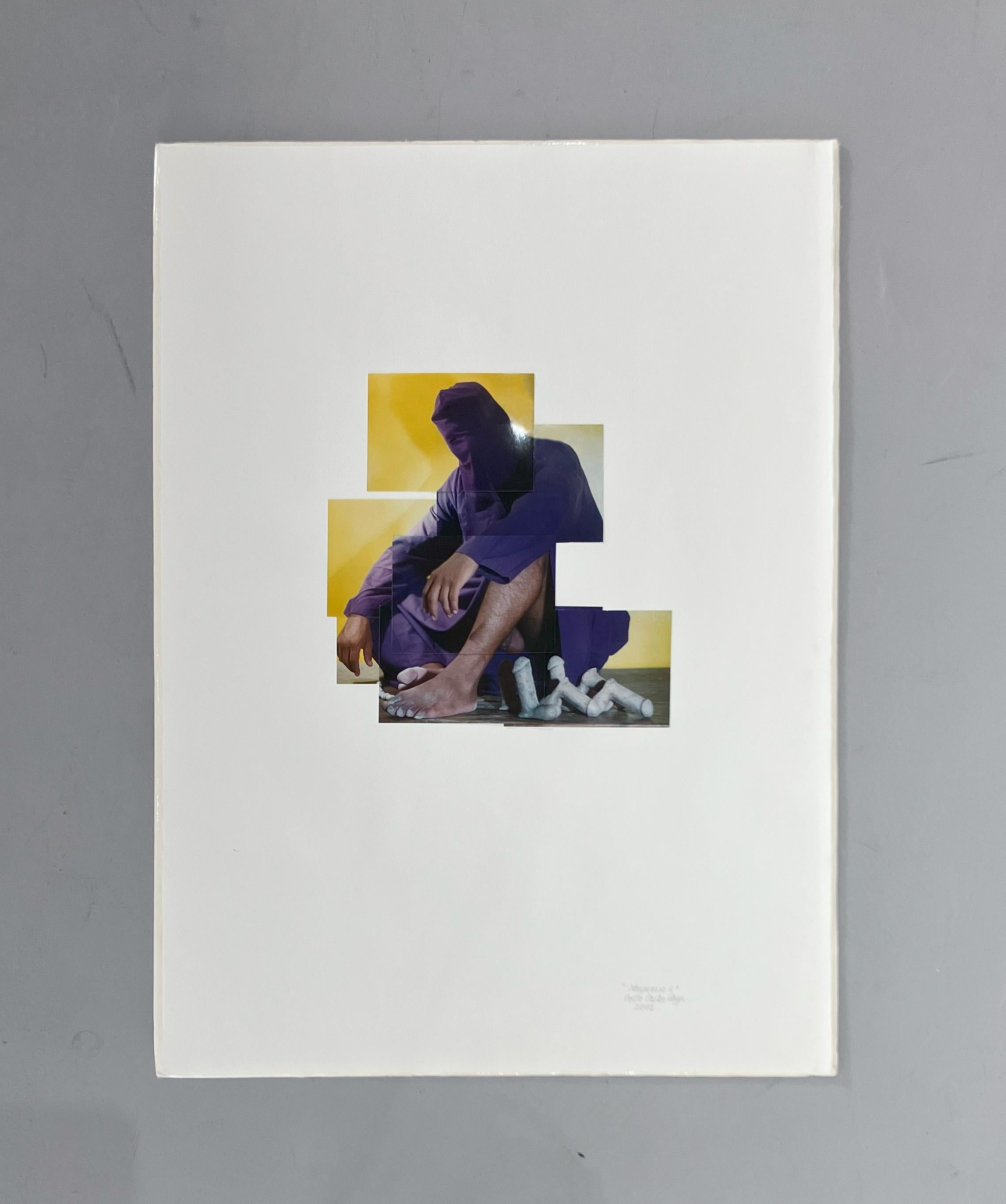 Nazareno #6, 2002 by Celso José Castro Daza
From The series Buscando Papá. Photo Collage
One of a kind photo collage
Sheet size: 40 in. H x 27.5 in. W
Unframed

The root of these unique photographic works by the artist Celso Castro occurred when the
