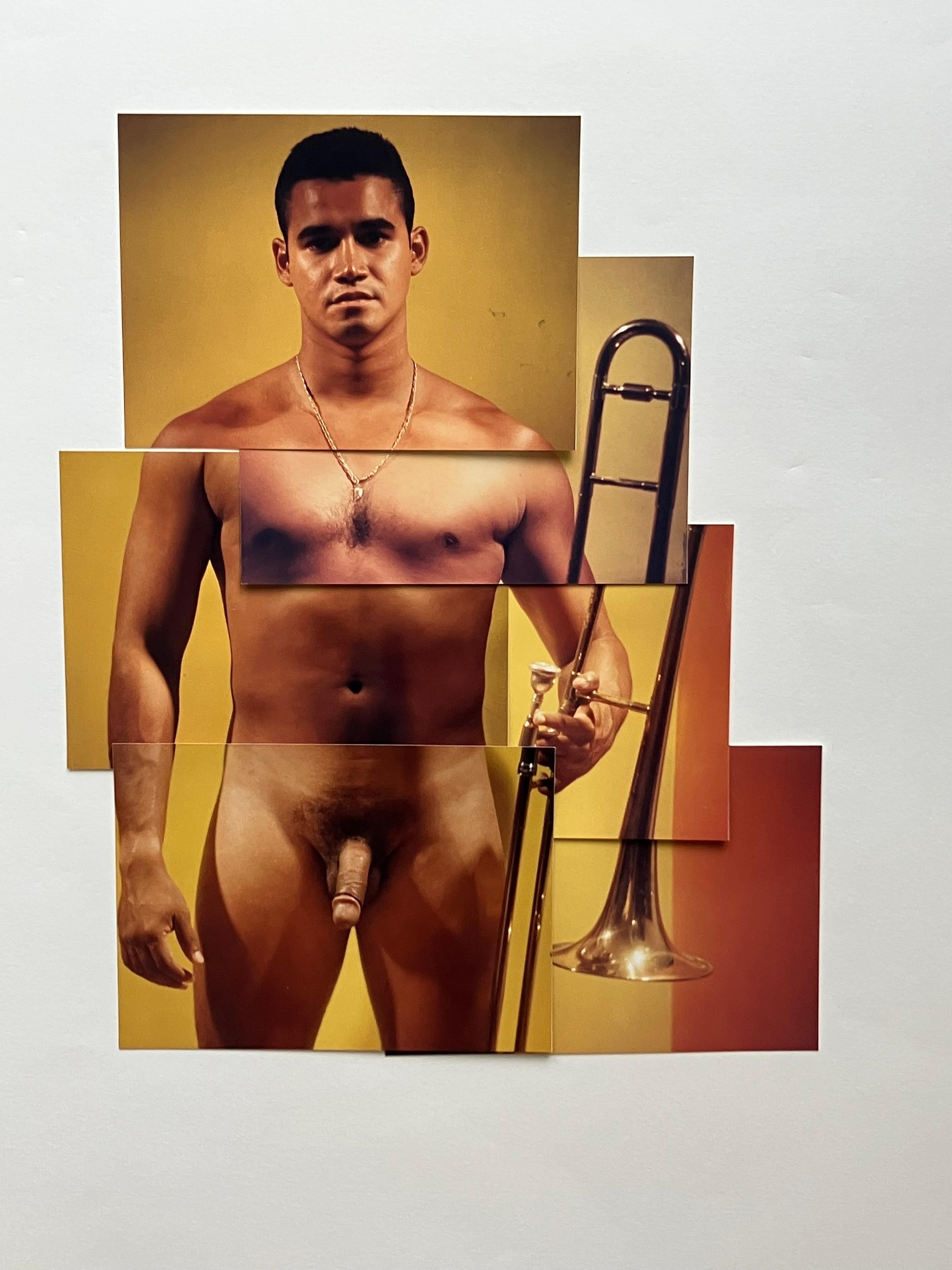 Norberto con Trombón. De la série Guerreros, Collage de photos - Photograph de Celso José Castro Daza