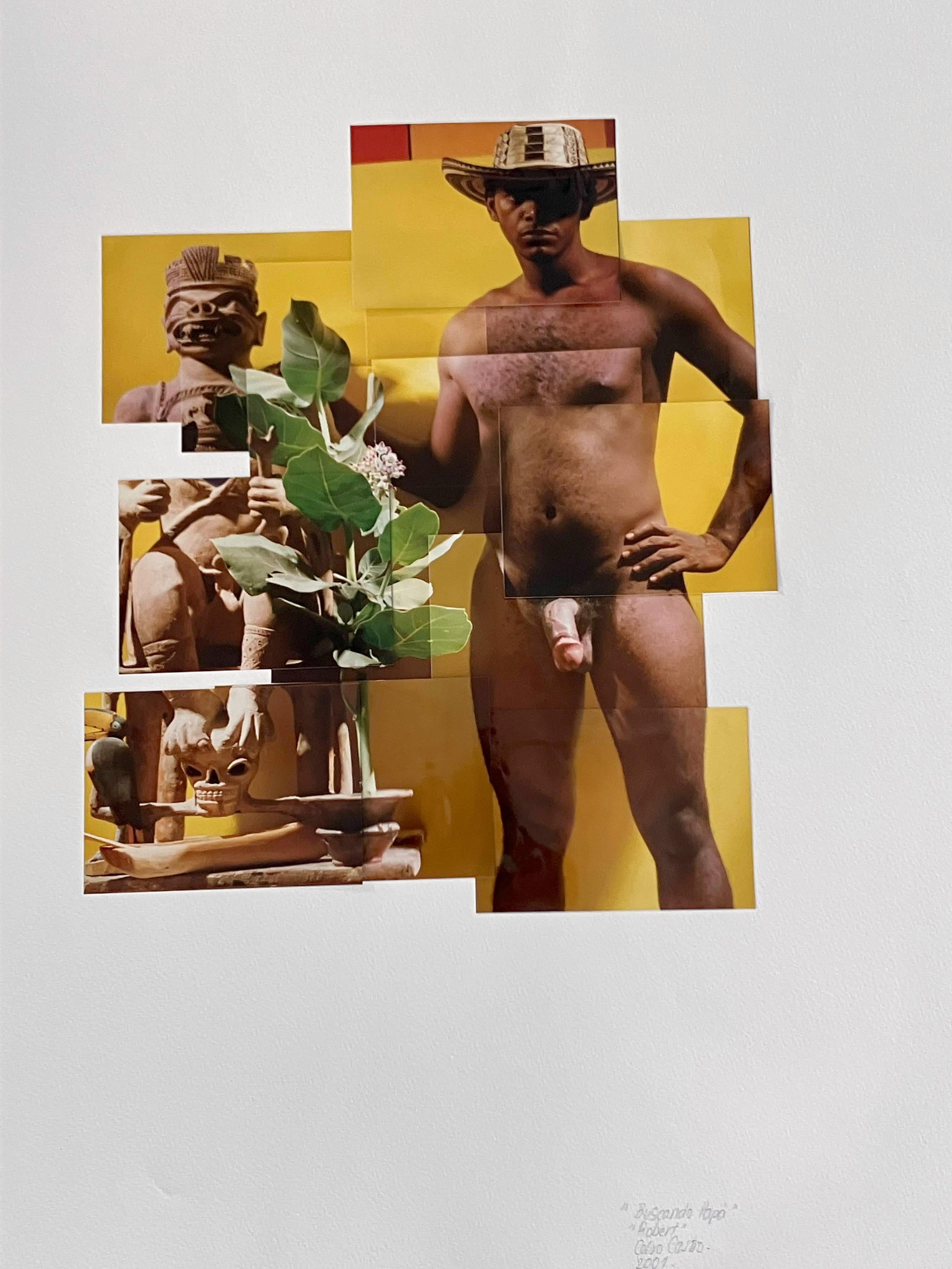 Robert The. Aus der Serie Buscando Papá. Fotocollage (Beige), Nude Photograph, von Celso José Castro Daza