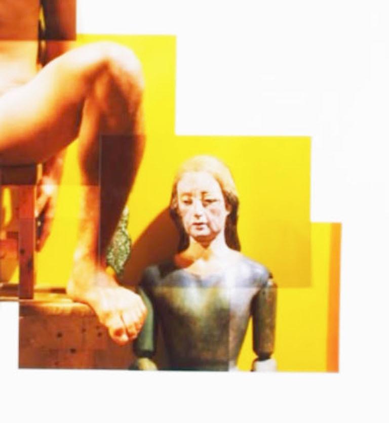 Roli, 2001 aus der Serie Buscando Mama, Aktfotocollage, Mischtechnik – Photograph von Celso José Castro Daza