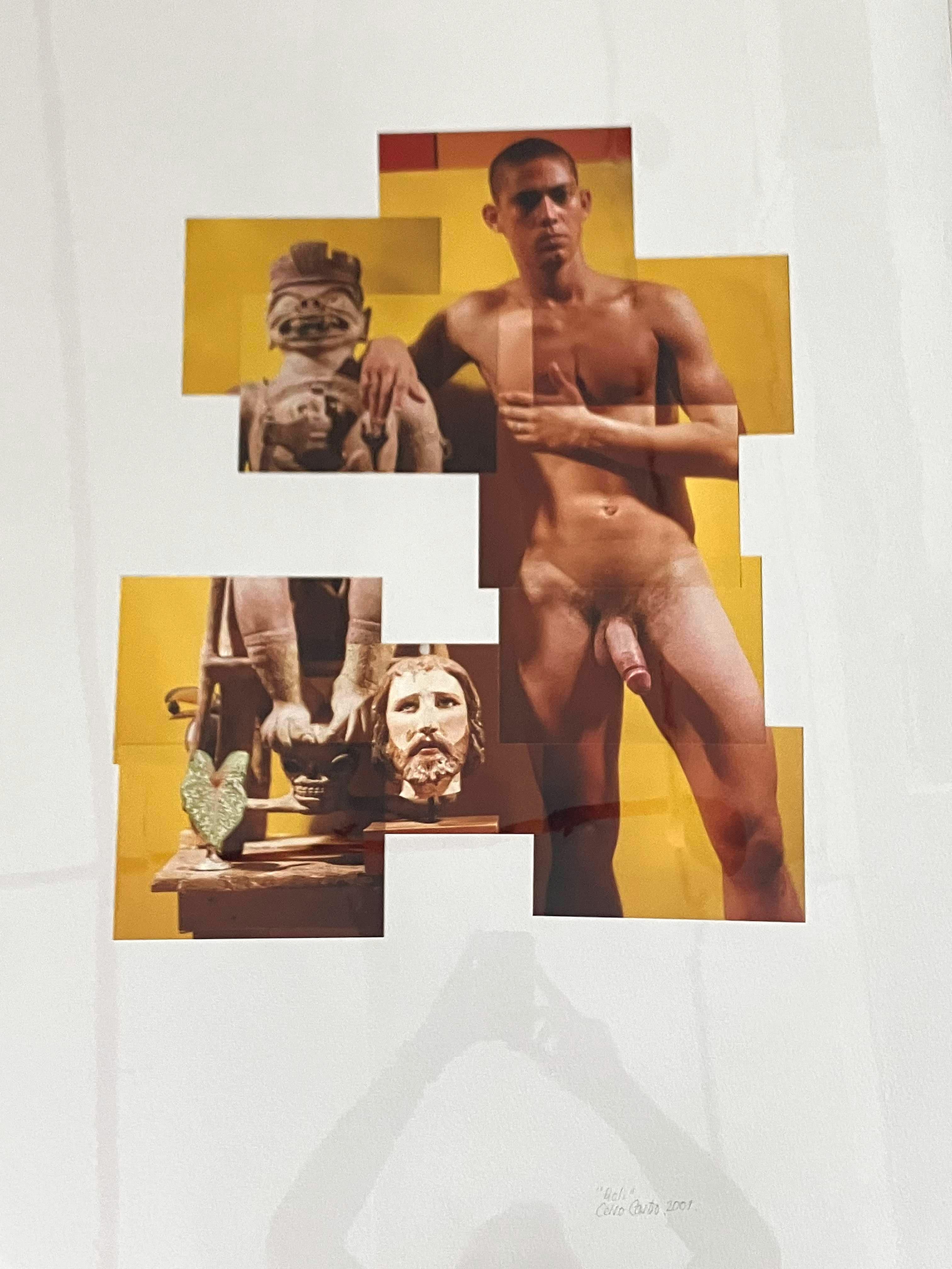 Roli. De la serie Buscando Papá. Collage fotográfico - Nude Photograph Beige de Celso José Castro Daza