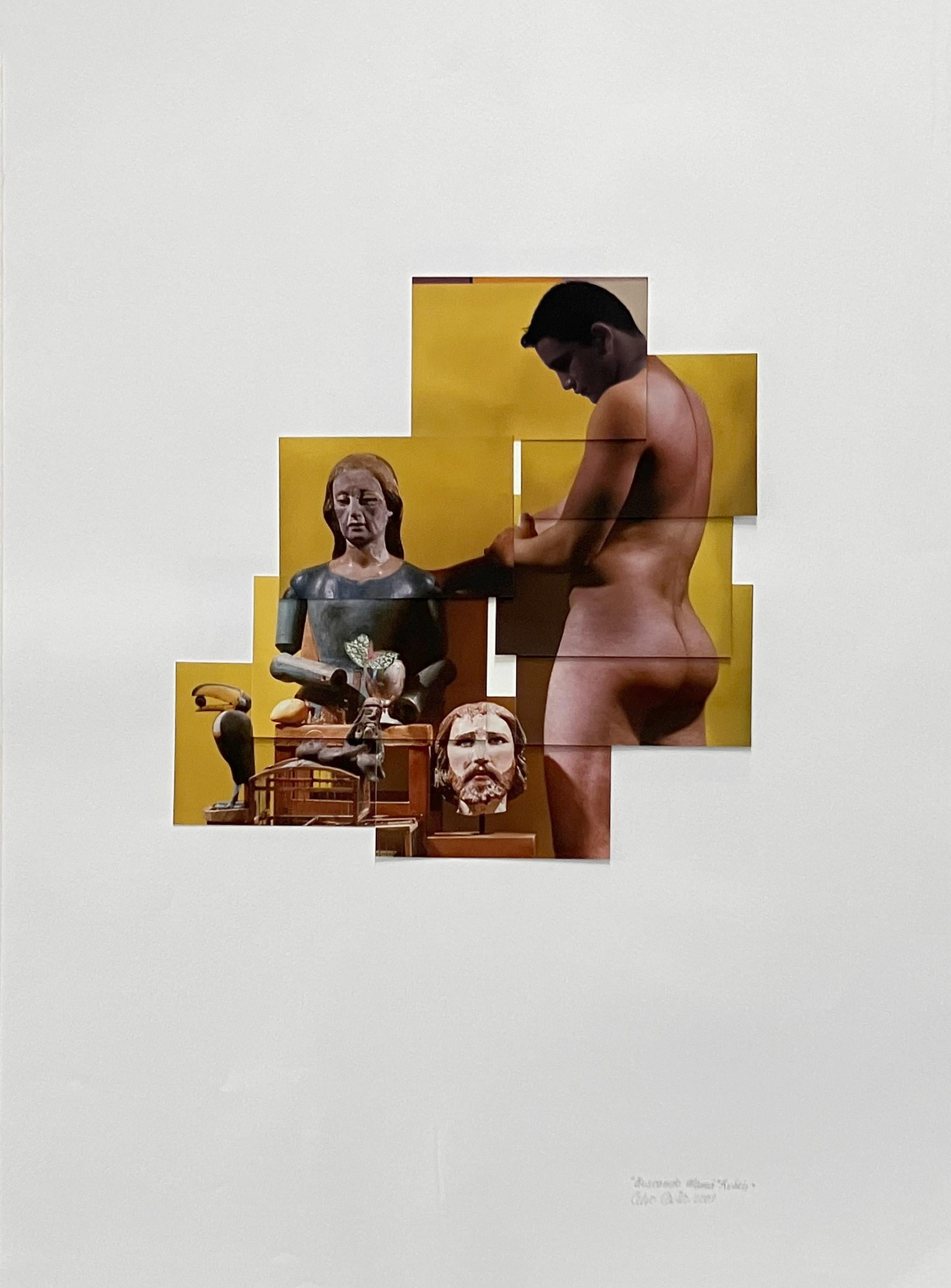 Celso José Castro Daza Nude Photograph – Ruben. Aus der Serie Buscando Mamá. Fotocollage