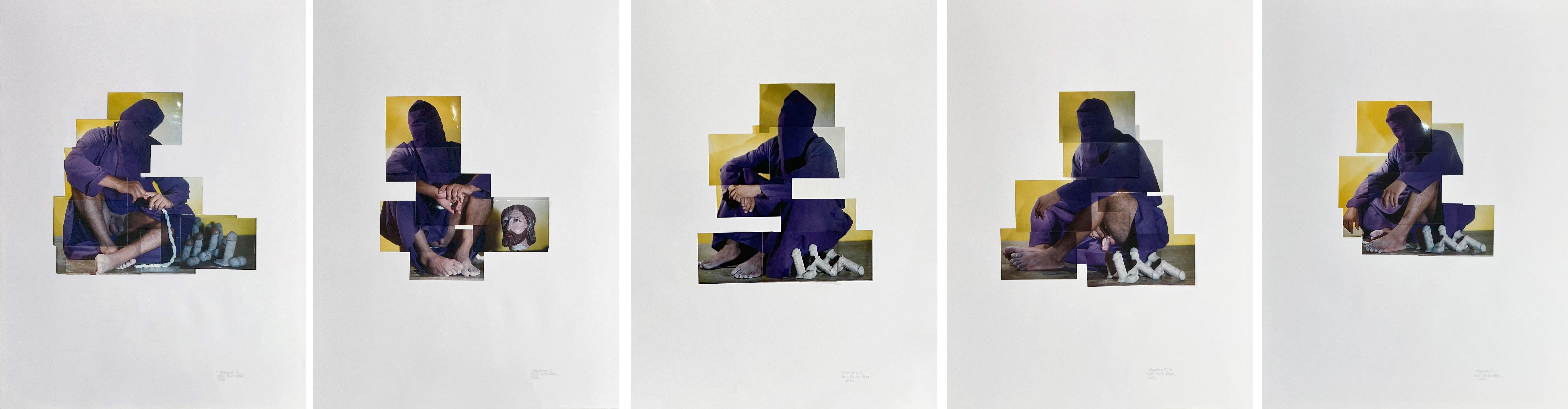 Set Nazareno #4, #2, #5, #7, #6. From The series Buscando Papá. Photomontage