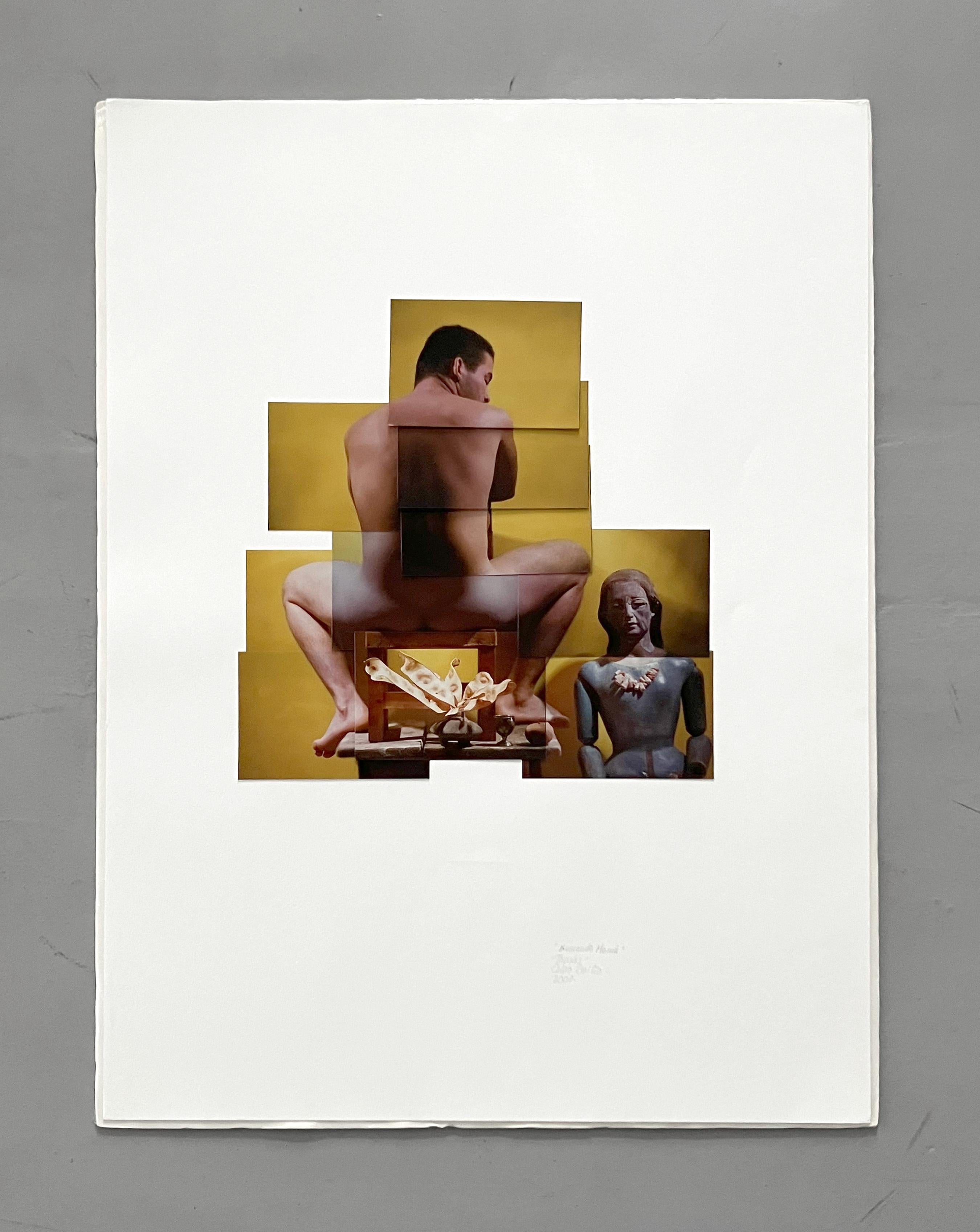 Tomás. Dalla serie Buscando Mamá. Collage di foto - Nude Photograph Beige di Celso José Castro Daza