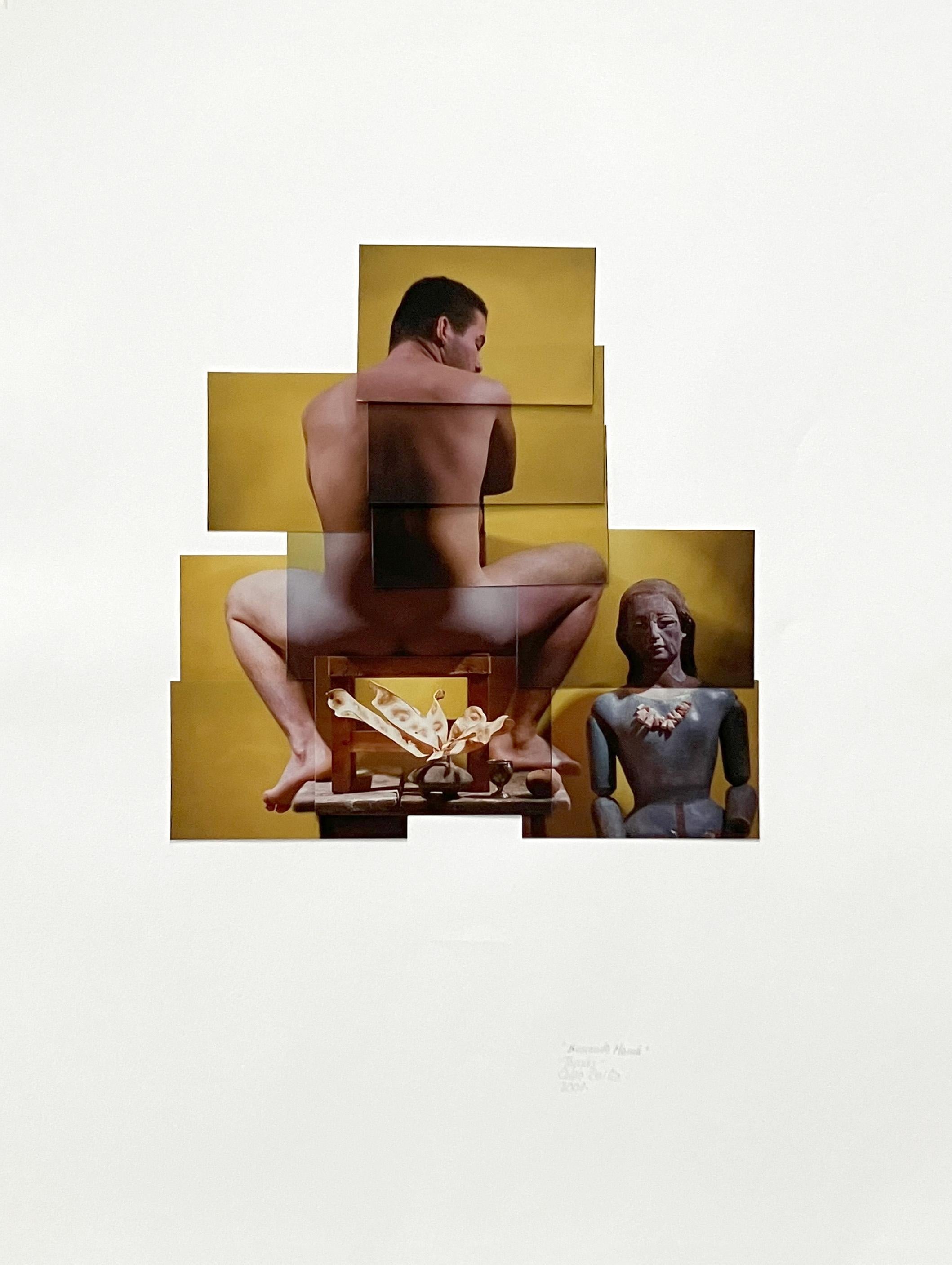 Nude Photograph di Celso José Castro Daza - Tomás. Dalla serie Buscando Mamá. Collage di foto