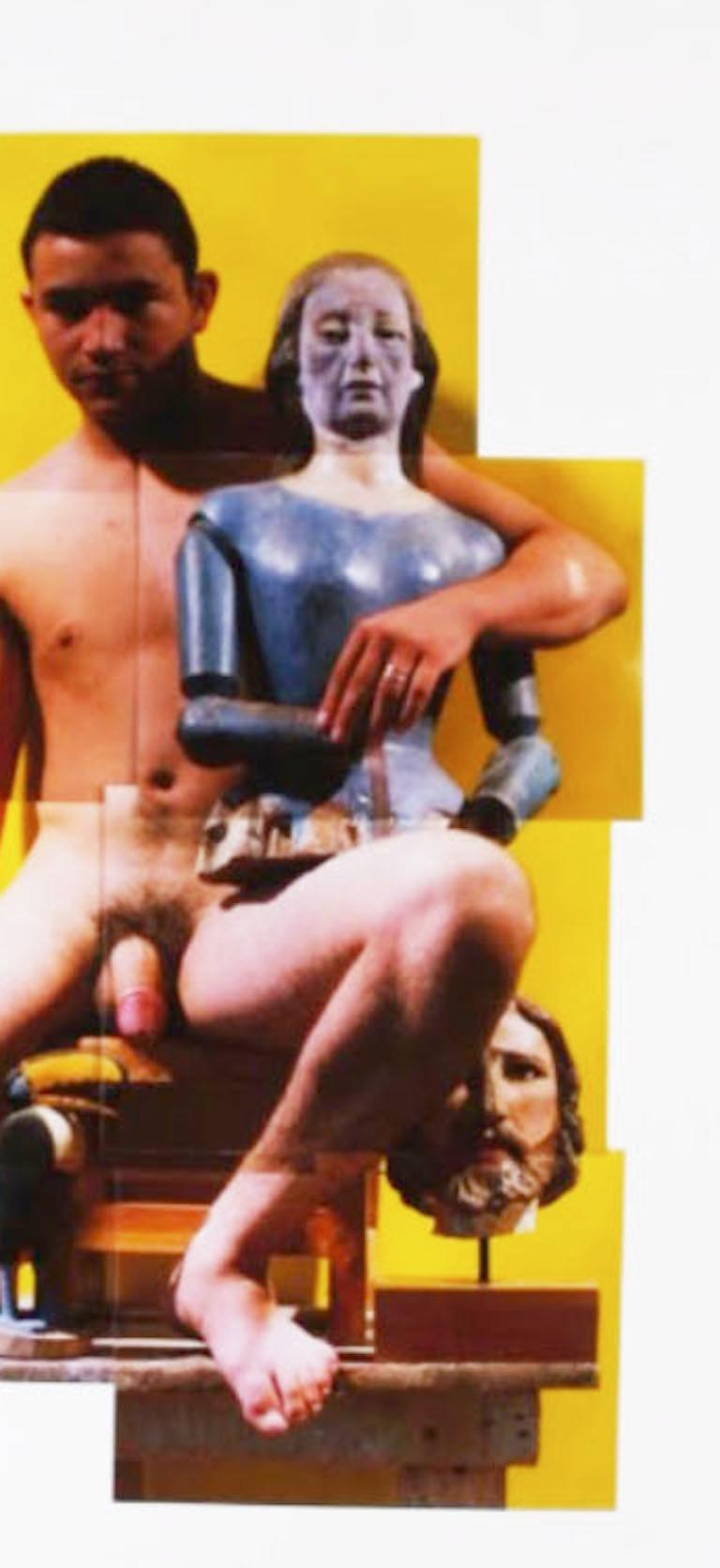 Untitled, 2001 from Buscando Mama series, Nude Photo Collage, Mixed media - Gray Color Photograph by Celso José Castro Daza