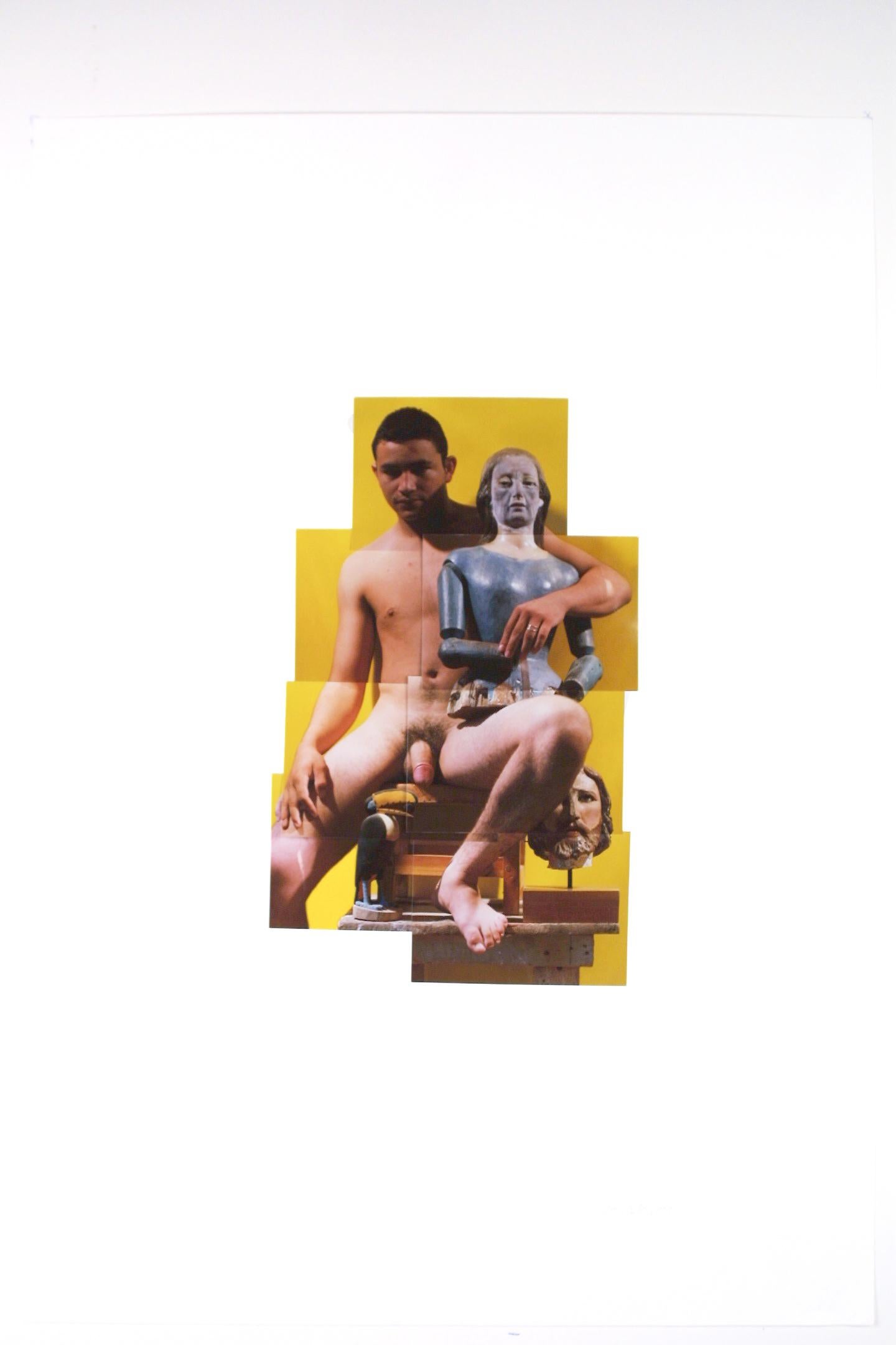Celso José Castro Daza Color Photograph - Untitled, 2001 from Buscando Mama series, Nude Photo Collage, Mixed media