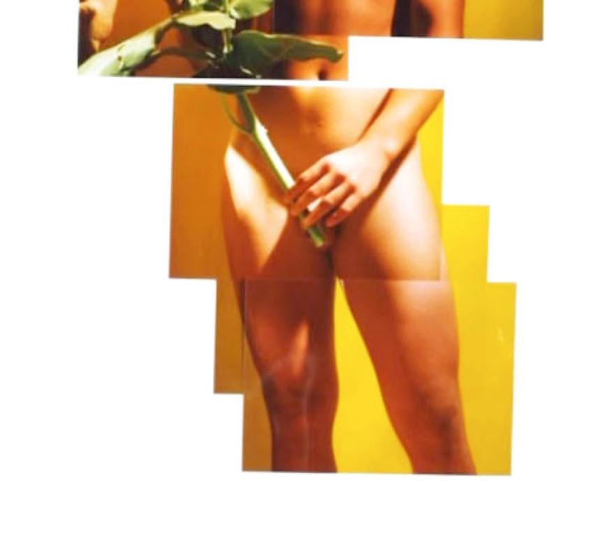 Ohne Titel, 2001 aus der Serie Buscando Papa, Fotocollage, Akt, Mischtechnik  (Gelb), Color Photograph, von Celso José Castro Daza