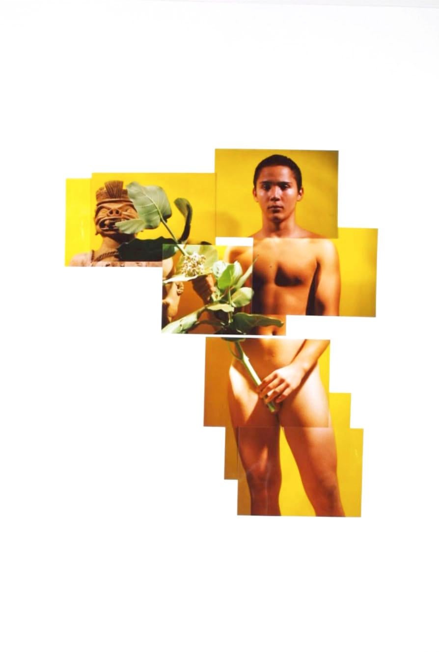 Untitled, 2001 from Buscando Papa series, Photo Collage Nude Mixed media  - Photograph by Celso José Castro Daza