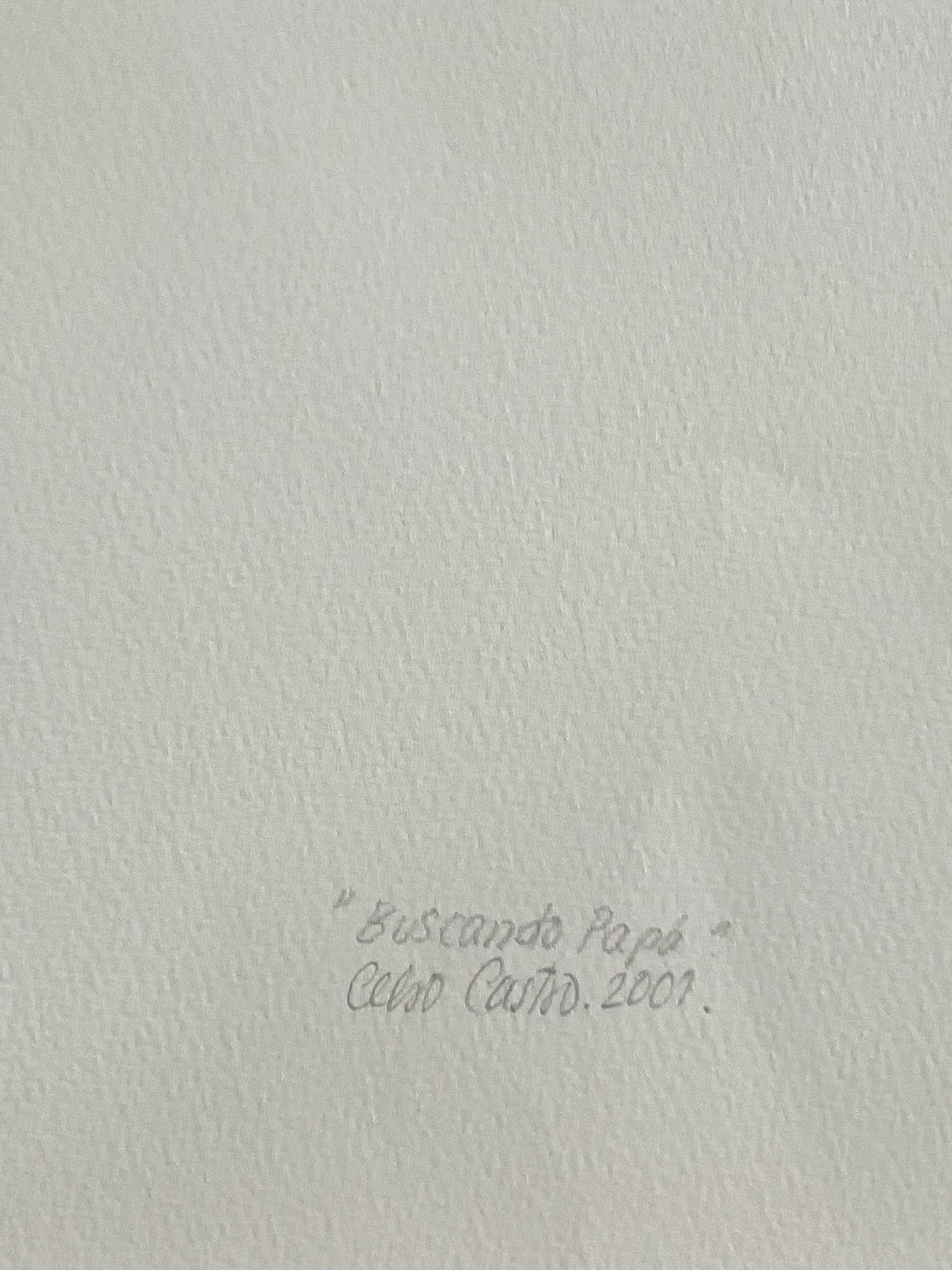 Untitled 4. From The series Buscando Papá. Photo Collage - Beige Color Photograph by Celso José Castro Daza