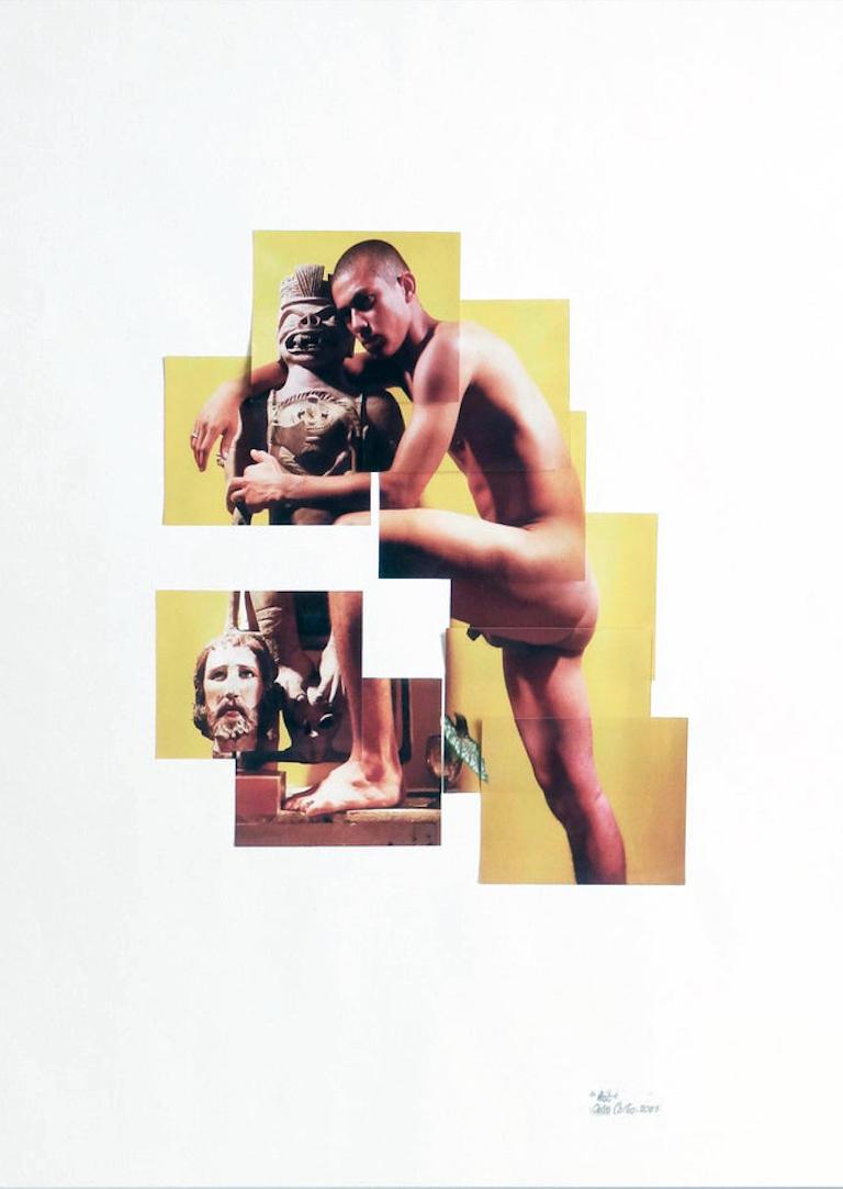 Celso José Castro Daza Nude Photograph – Untitled aus der Serie Buscando Papa, Akt. Fotocollage, Gemischte Serien