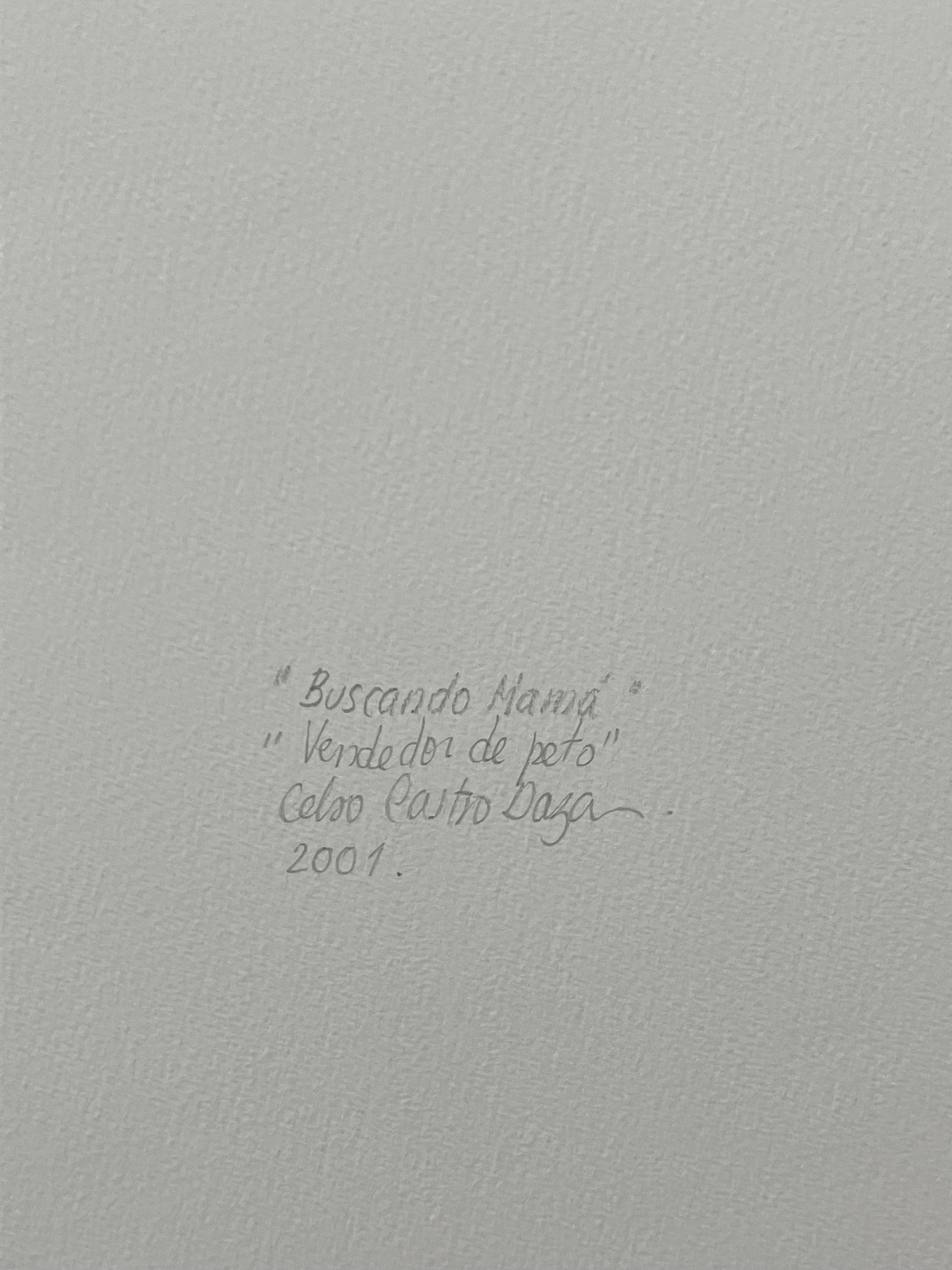 Vendedor de Peto. From The series Buscando Mamá. Photo Collage - Contemporary Photograph by Celso José Castro Daza
