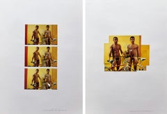 Vendedores de pájaros Feb, Díptico. De la Serie Guerreros. Collage fotográfico