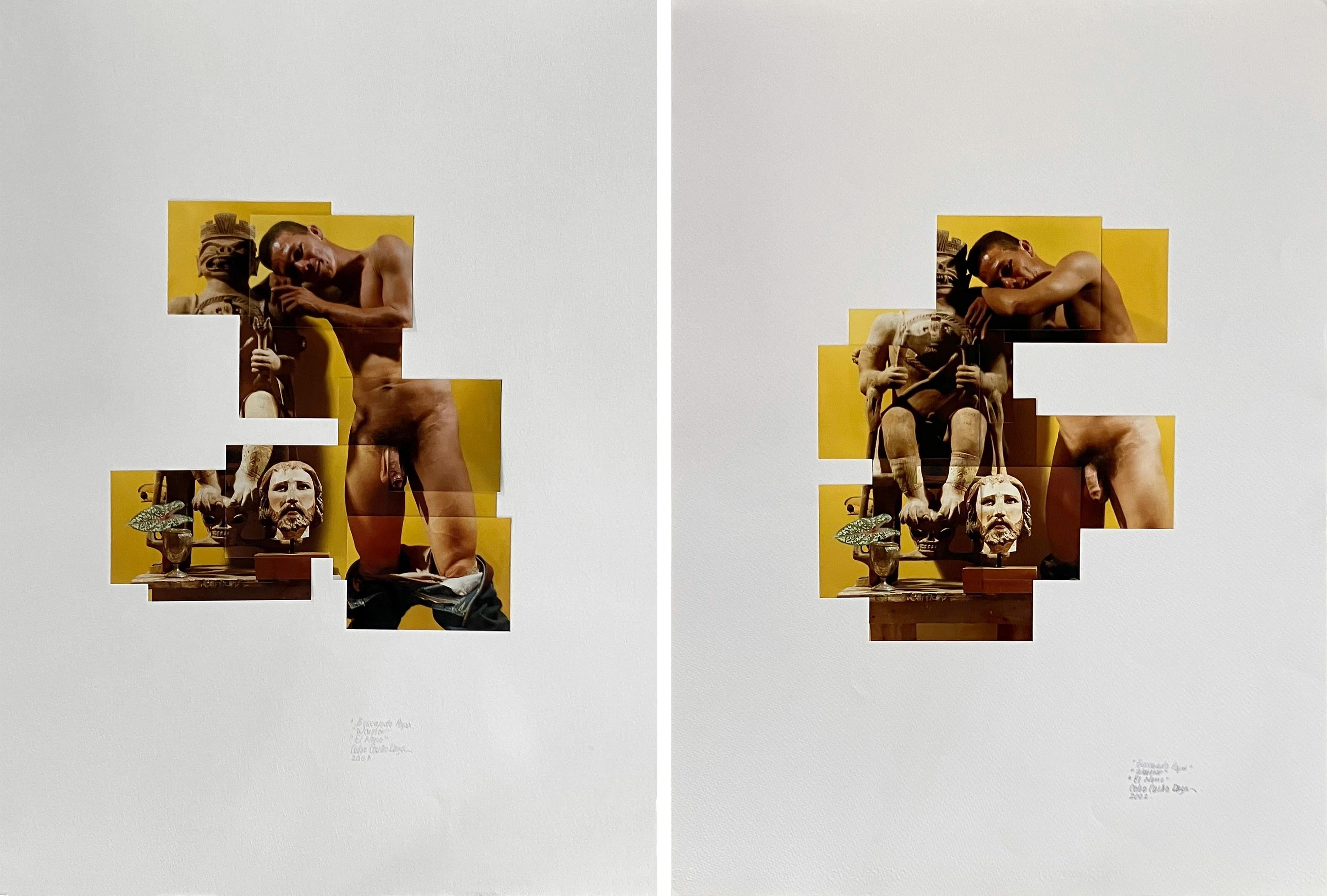 Warrior - El Mono Diptych. From The series Buscando Papá. Photomontage