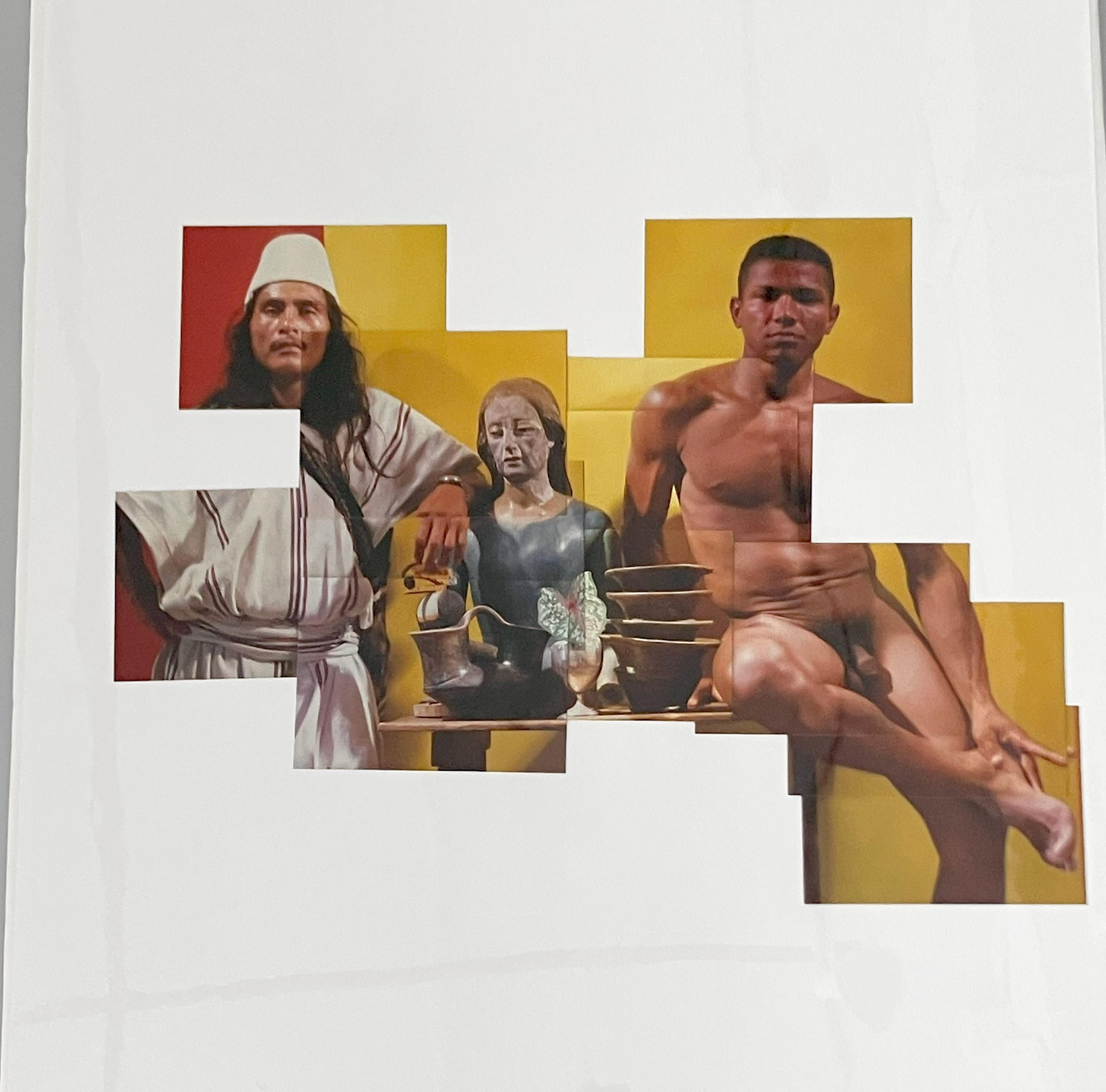 Krieger. Aus der Serie Buscando Mamá. Fotocollage (Grau), Nude Photograph, von Celso José Castro Daza