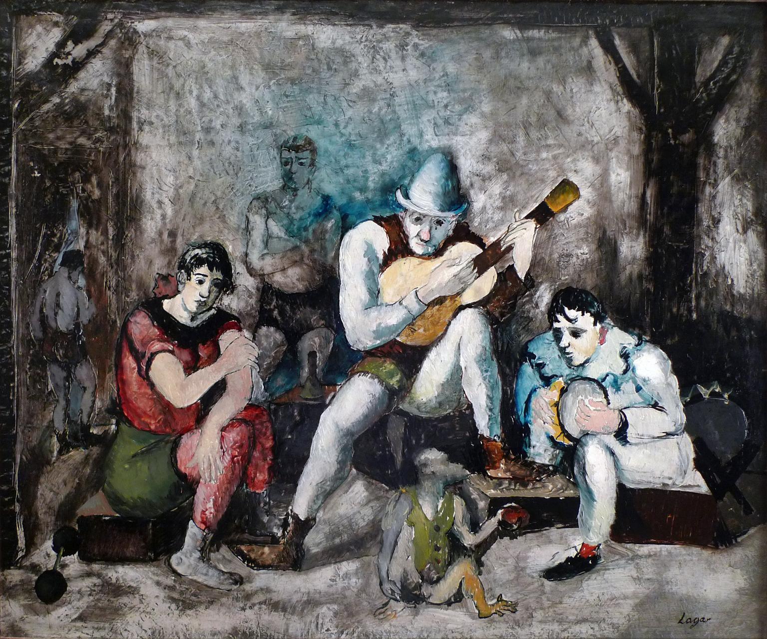 „Les Musiciens“, Ölgemälde auf Leinwand des spanischen Künstlers Celso Lagar, 20. Jahrhundert im Angebot 1