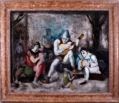 "Les Musiciens", 20th Century Oil on Canvas by Spanish Artist Celso Lagar