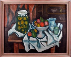 "Nature morte aux fruits, grand format, début du 20e siècle Huile sur toile de Celso Lagar