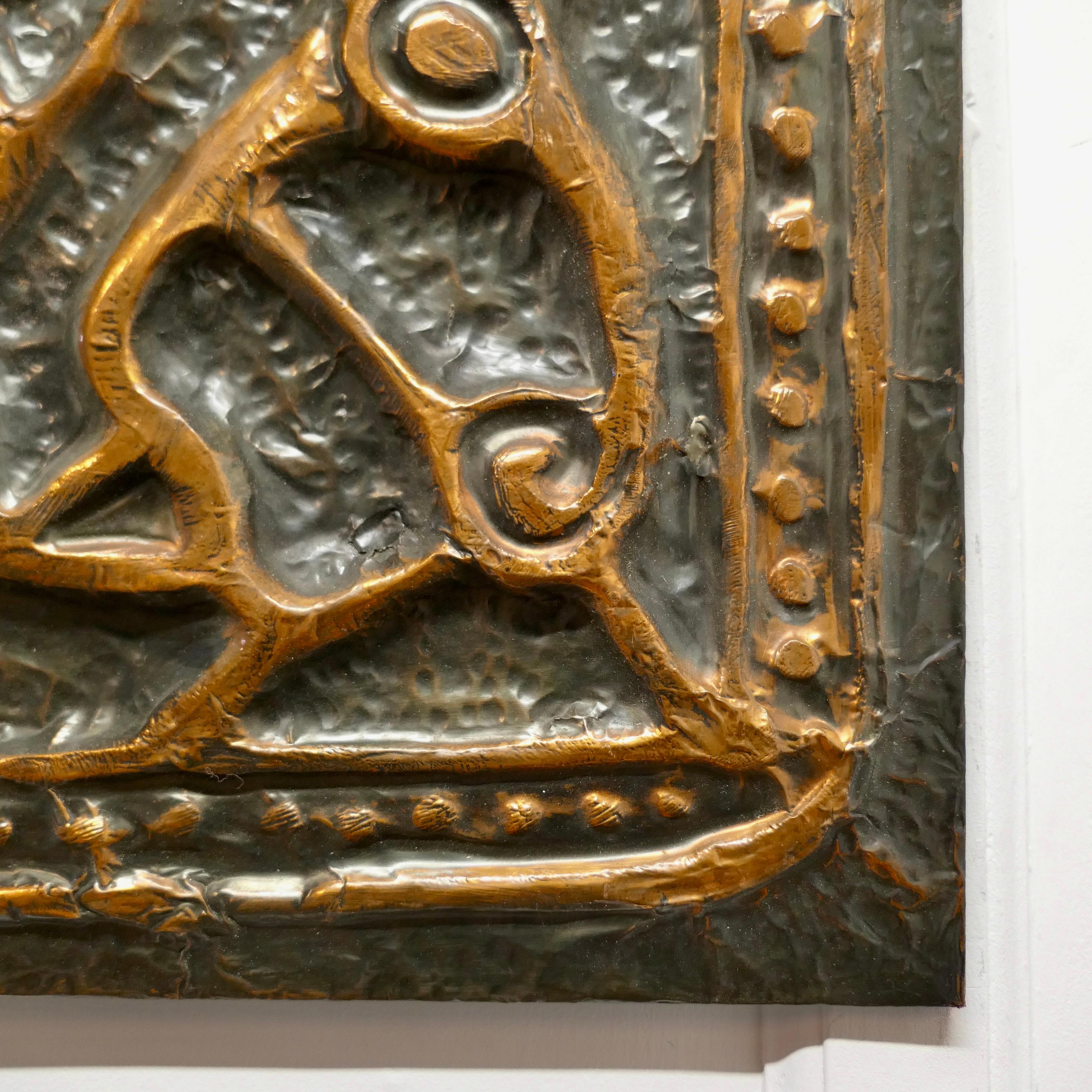 Art celtique mural en cuivre d'Irlande, animaux celtiques  Fabriqué à la main en cuivre battu en vente 2