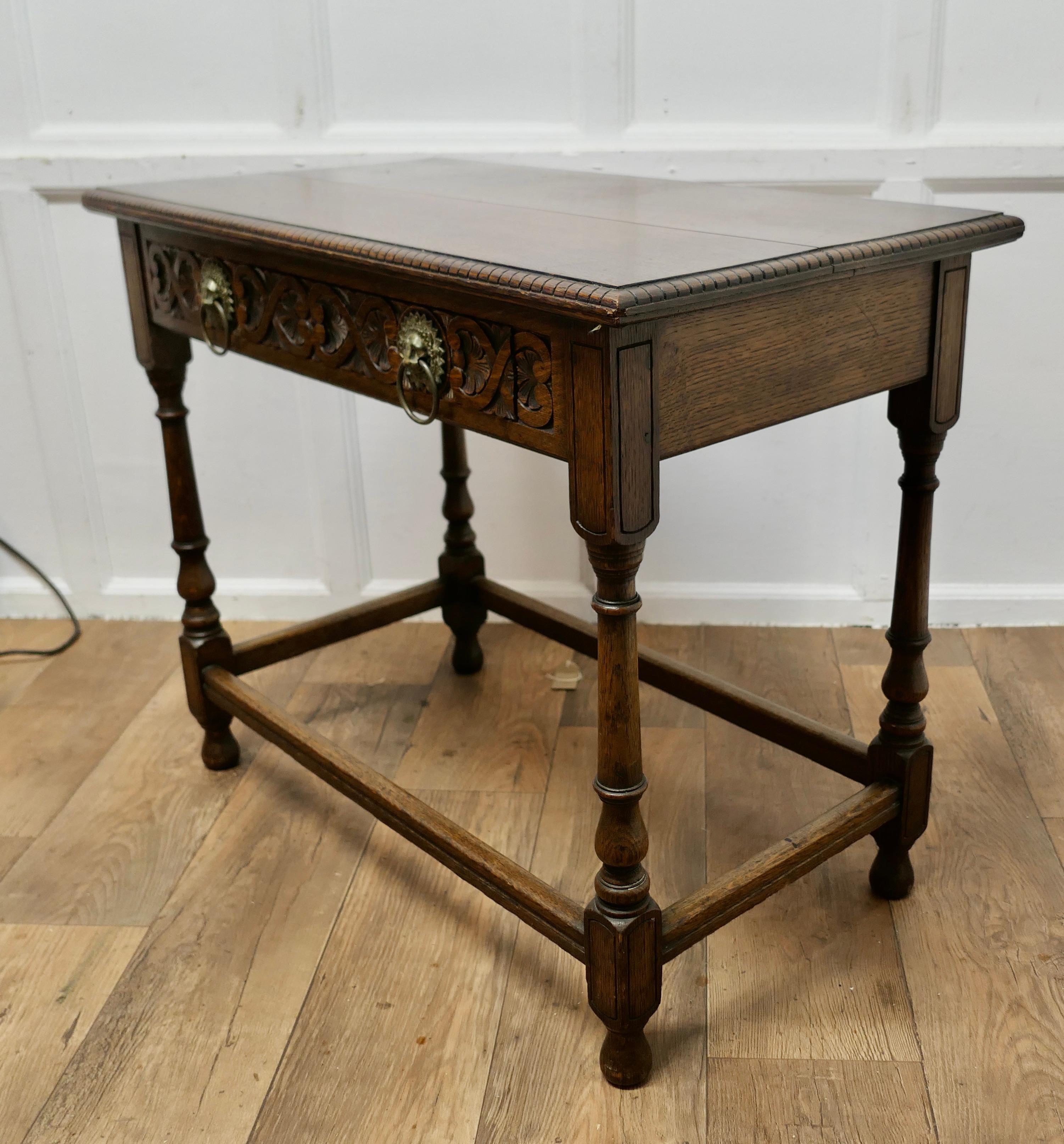Celtic Carved Oak Occasional Table   A particularly fine quality Table For Sale 2
