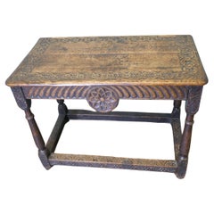 Celtic Carved Oak Occasional Table