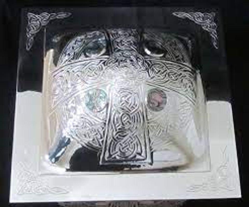 Contemporary Celtic Cross a Lidded Vase by Heidi Warr and the Guild of Handicrafts For Sale