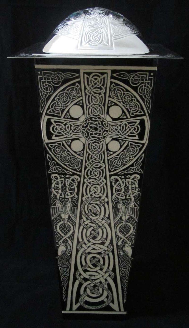 Silver Celtic Cross a Lidded Vase by Heidi Warr and the Guild of Handicrafts For Sale