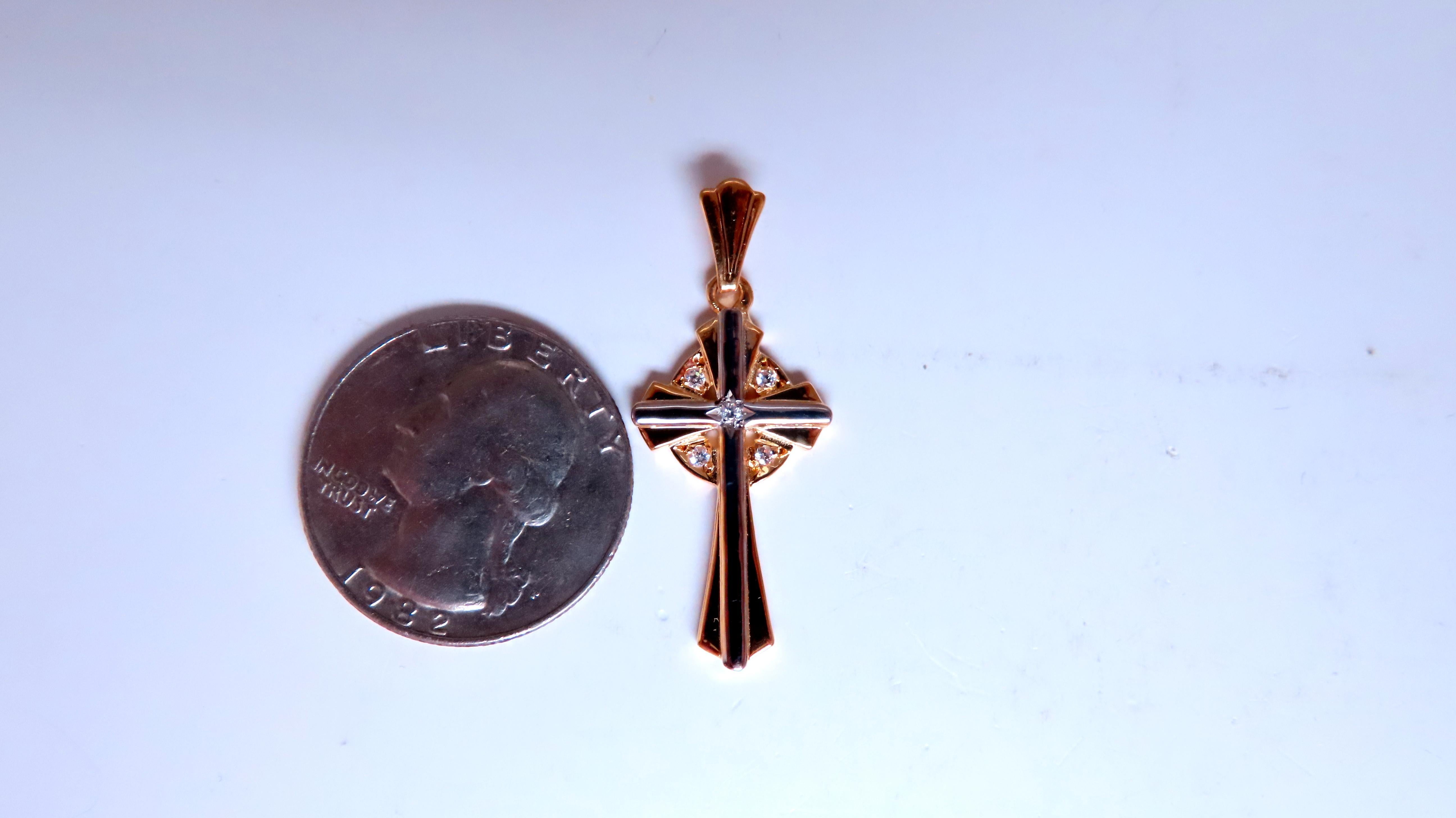 Contemporary Celtic Cross Diamond Pendant 14kt gold 12515
