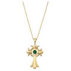 Celtic Cross Emerald Necklace