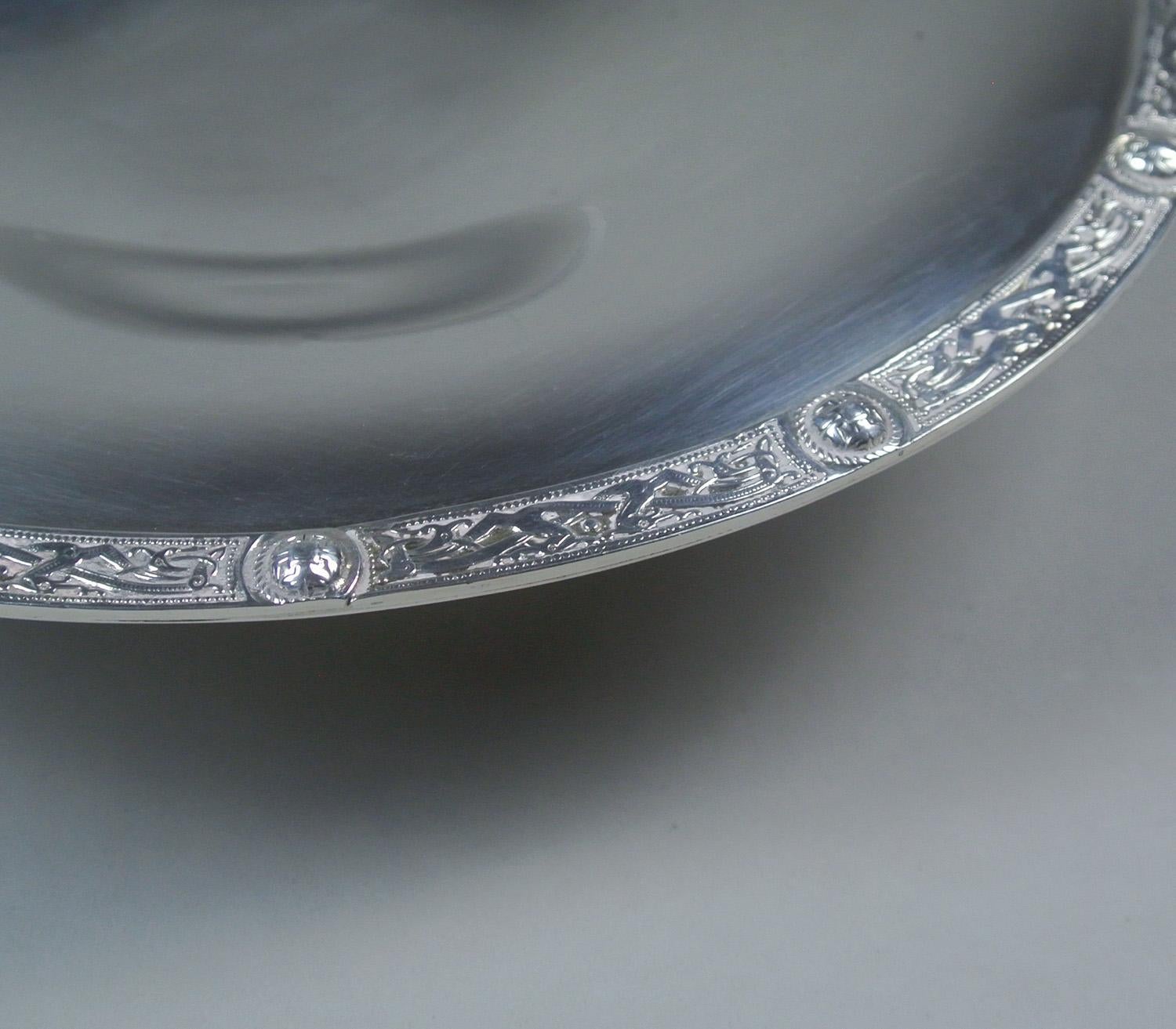 Celtic Dragon Silver Bon Bon Dish, London 1944, Wakely & Wheeler For Sale 1