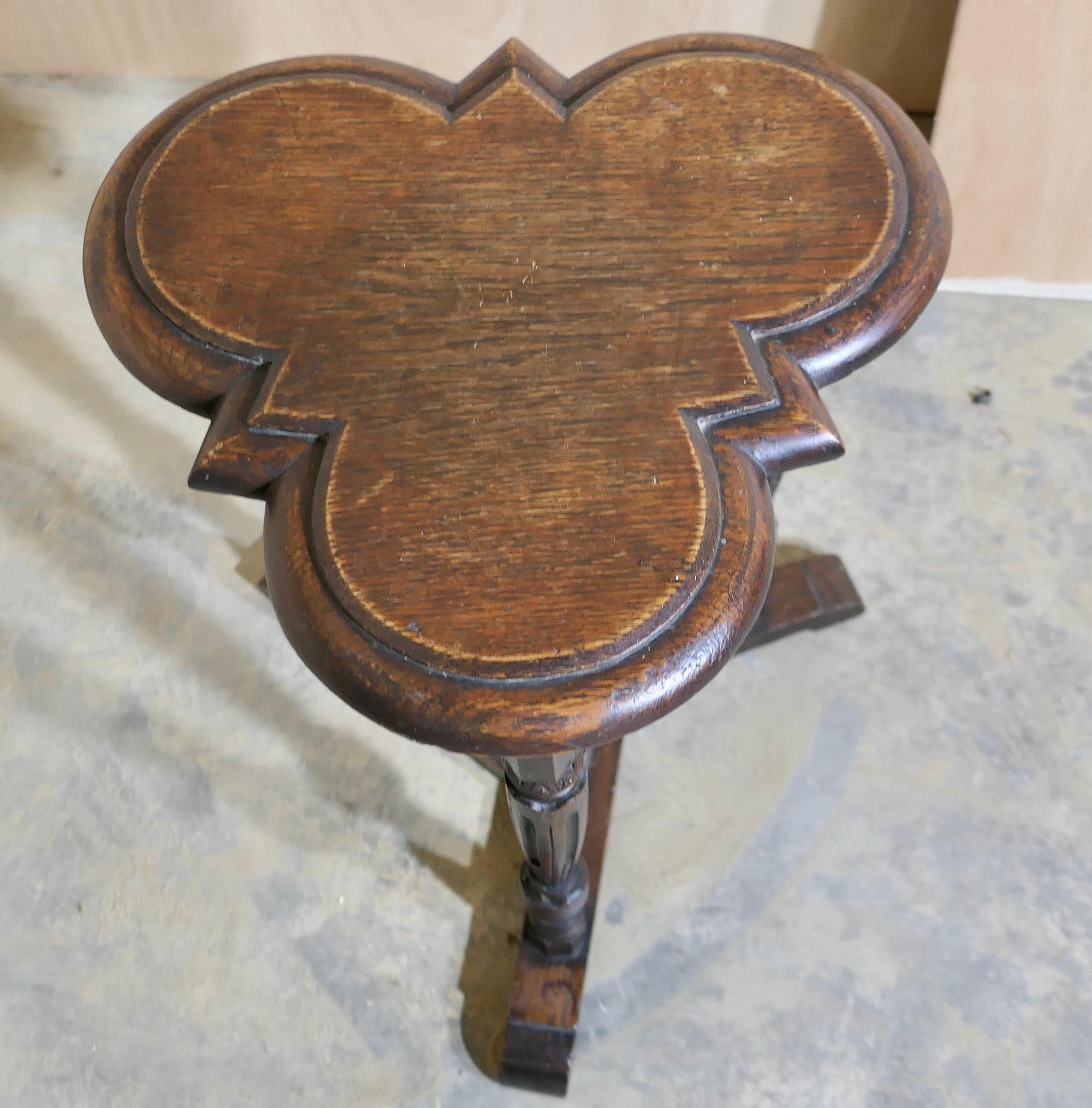 Celtic Gothic Oak Clover Leaf Table   Elizabethan-Style Celtic Gothic Oak For Sale 1