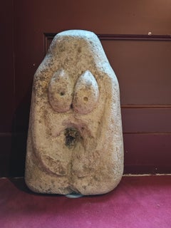 Celtic Granite Carved Bust of a Female Figure