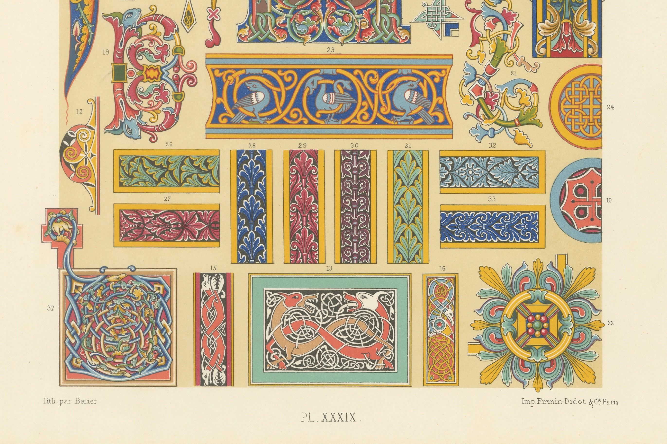 Français Ornement celtique enluminé - Motifs décoratifs tirés de manuscrits anciens, c.I.C. en vente