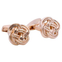 Celtic Knot Cufflinks in Rose Gold Plated Sterling Silver