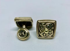 Celtic Knot Cufflinks in Sterling with 14k Yellow Gold by Barry Kieselstein-Cord