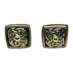 Celtic Knot Cufflinks in Sterling with 14k Yellow Gold by Barry Kieselstein-Cord