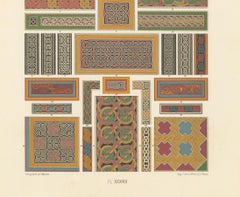 Celtic Knotwork and Borders – Antique Print of Interlacing Patterns, c.1869