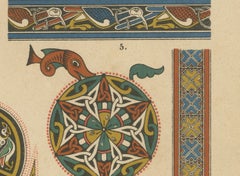Celtic Manuscript Illumination Print by H. Dolmetsch, Germany ca. 1887