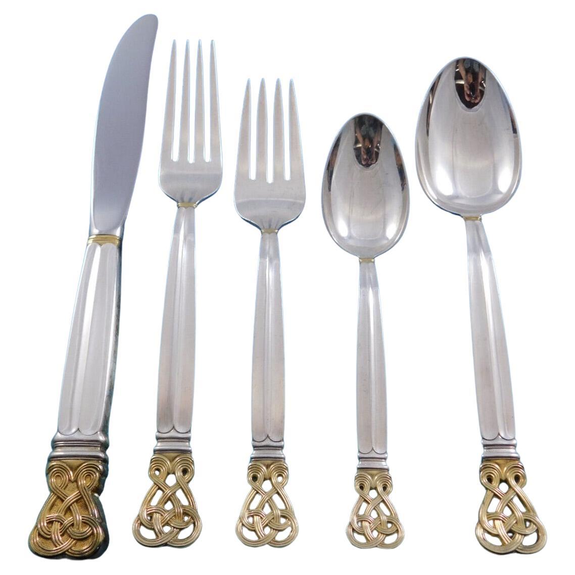 Celtic Weave Gold by Towle Sterling Silver Flatware Set for 8 Service 41 Pieces