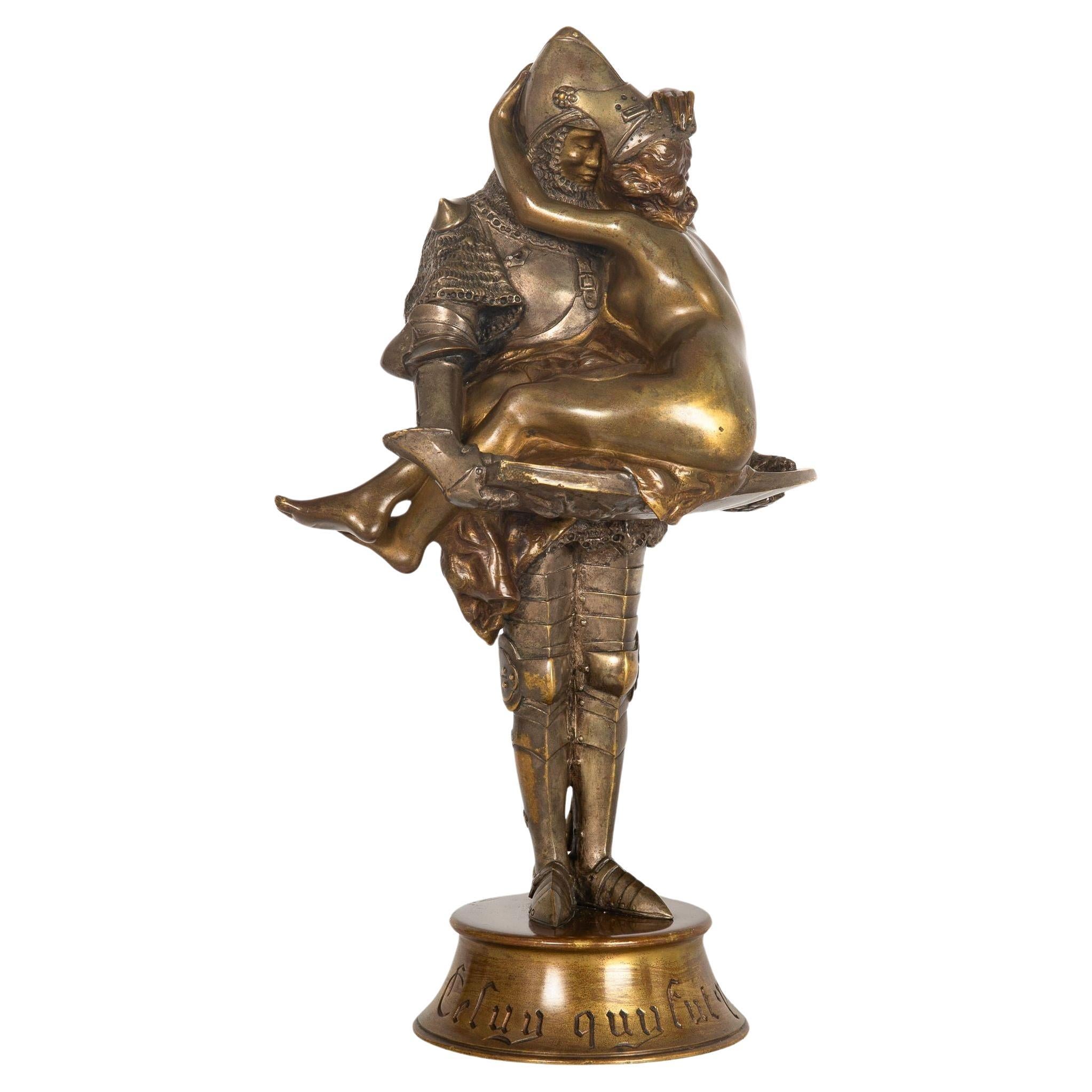 "Celuy Qui Fut Pris", una rara scultura in bronzo Art Nouveau di André Clemencin in vendita