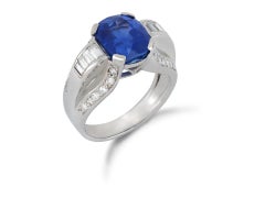 Celyon Sapphire and Diamond Ring, French, circa 1930.