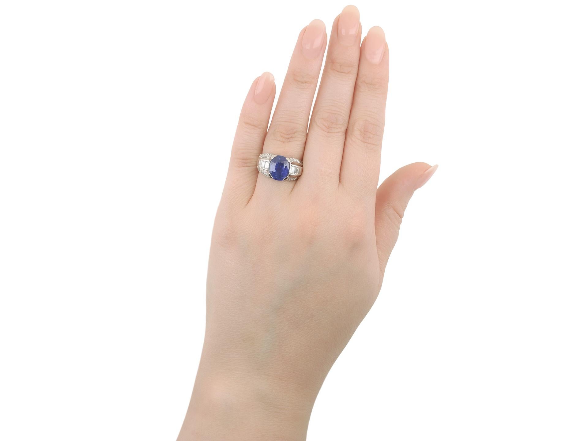 Art Deco Celyon Sapphire and Diamond Ring, French, circa 1930. For Sale