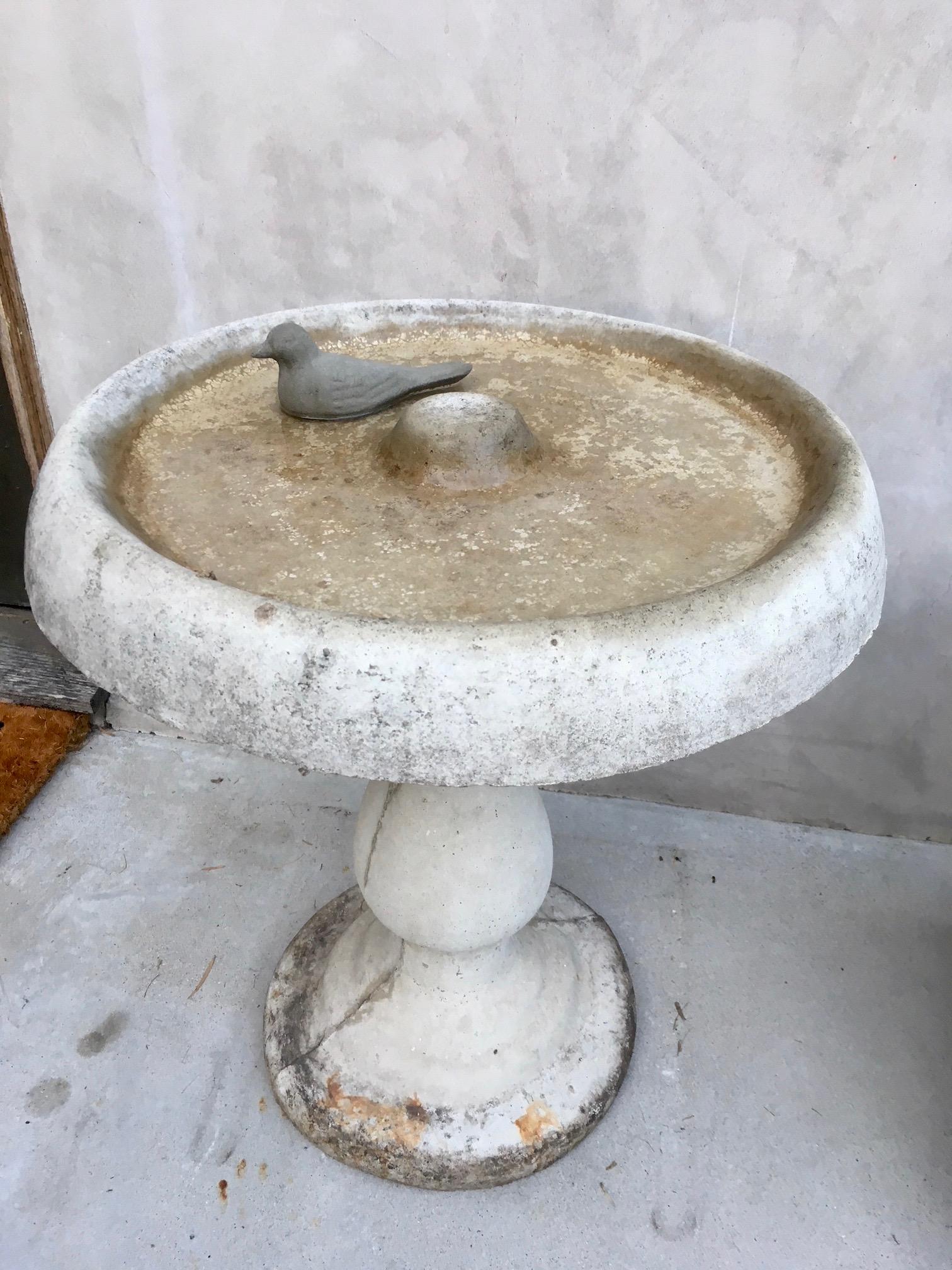 cement bird bath bowl
